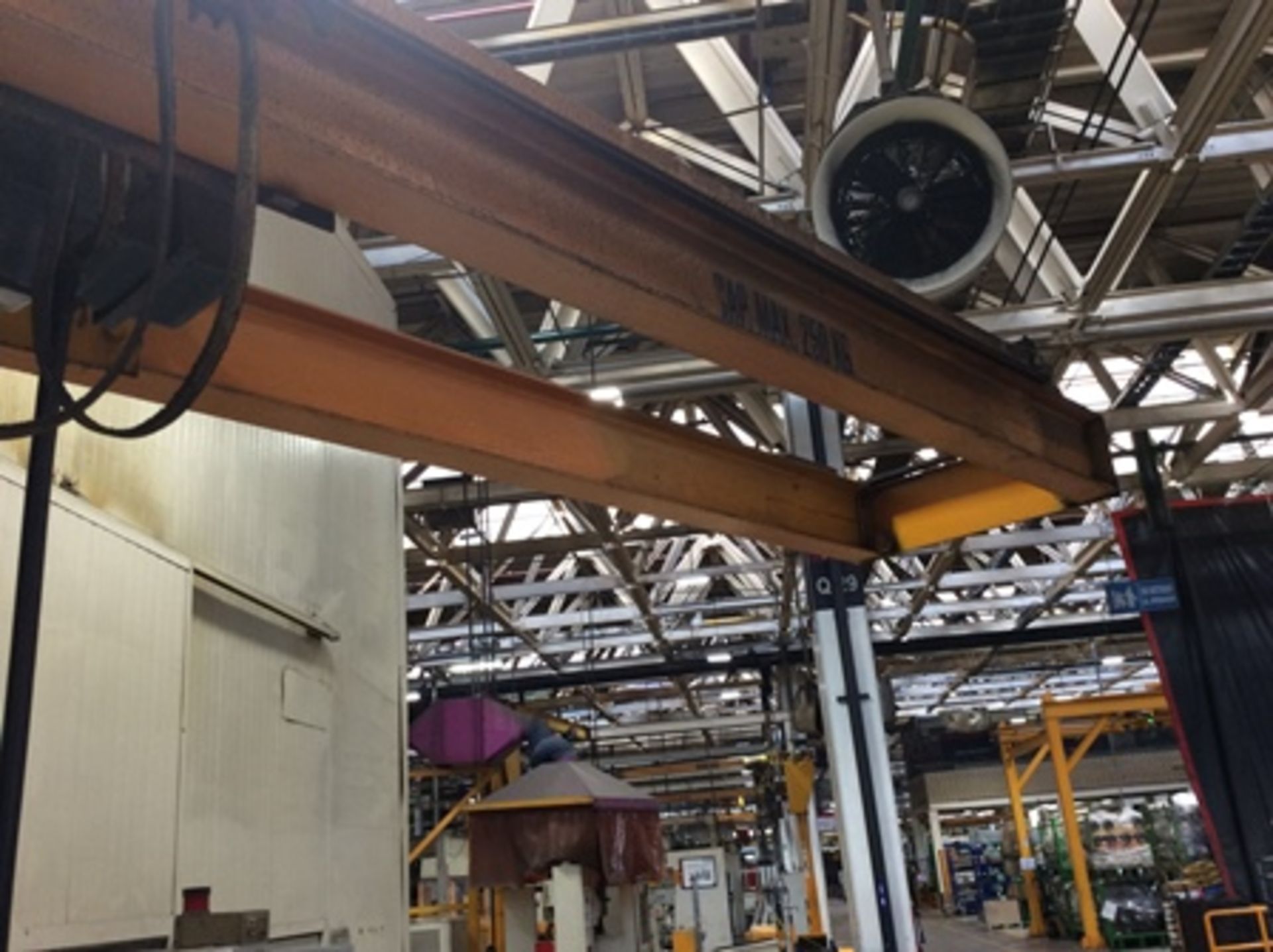 1/4 Ton capacity Jib Crane, 2.7m high, 2.5m arm. & Demag Hoist - Image 2 of 13