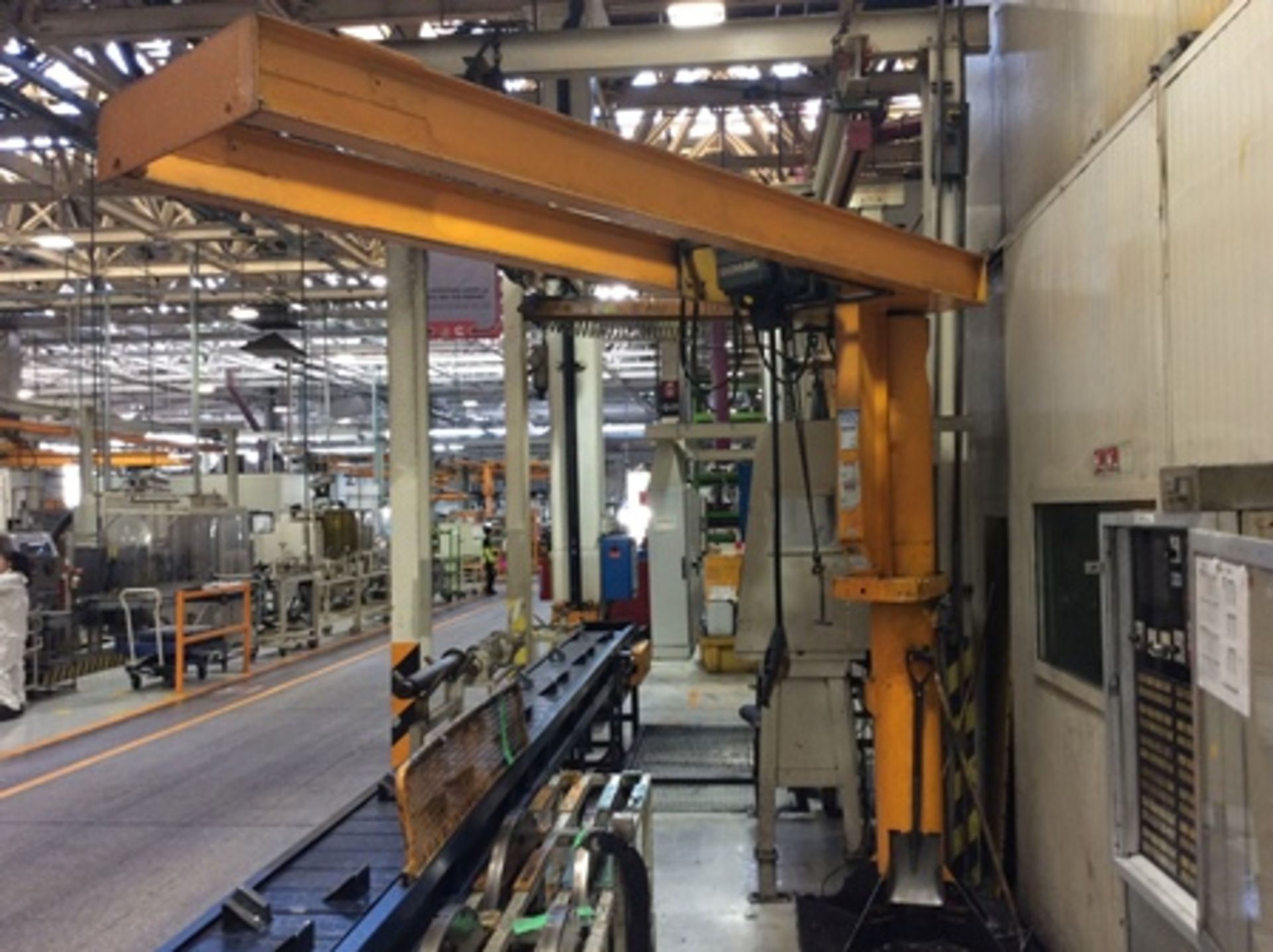 1/4 Ton capacity Jib Crane, 2.7m high, 2.5m arm. & Demag Hoist