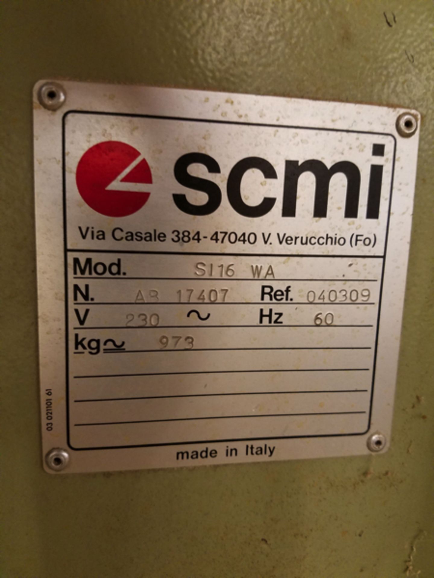 SCMI 16" Sliding Table Table Saw, M# S116 WA, W/ Dust Collector | Rigging Price: $385 - Image 3 of 3