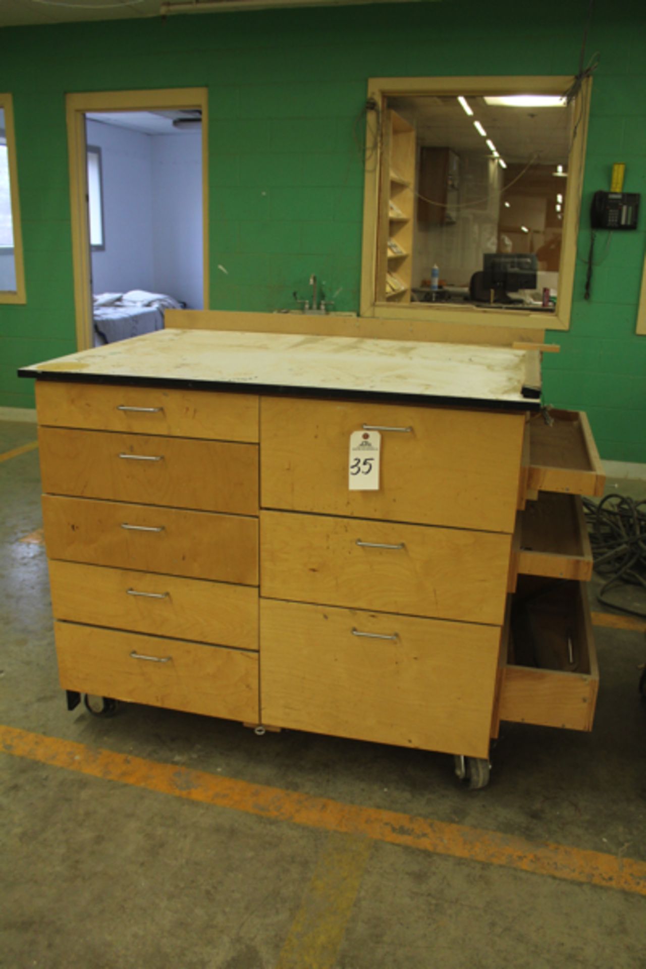 Carlson Wood Tool Storage Cabinet, W/ Contents | Rigging Price: Hand Carry or Contact Rigger