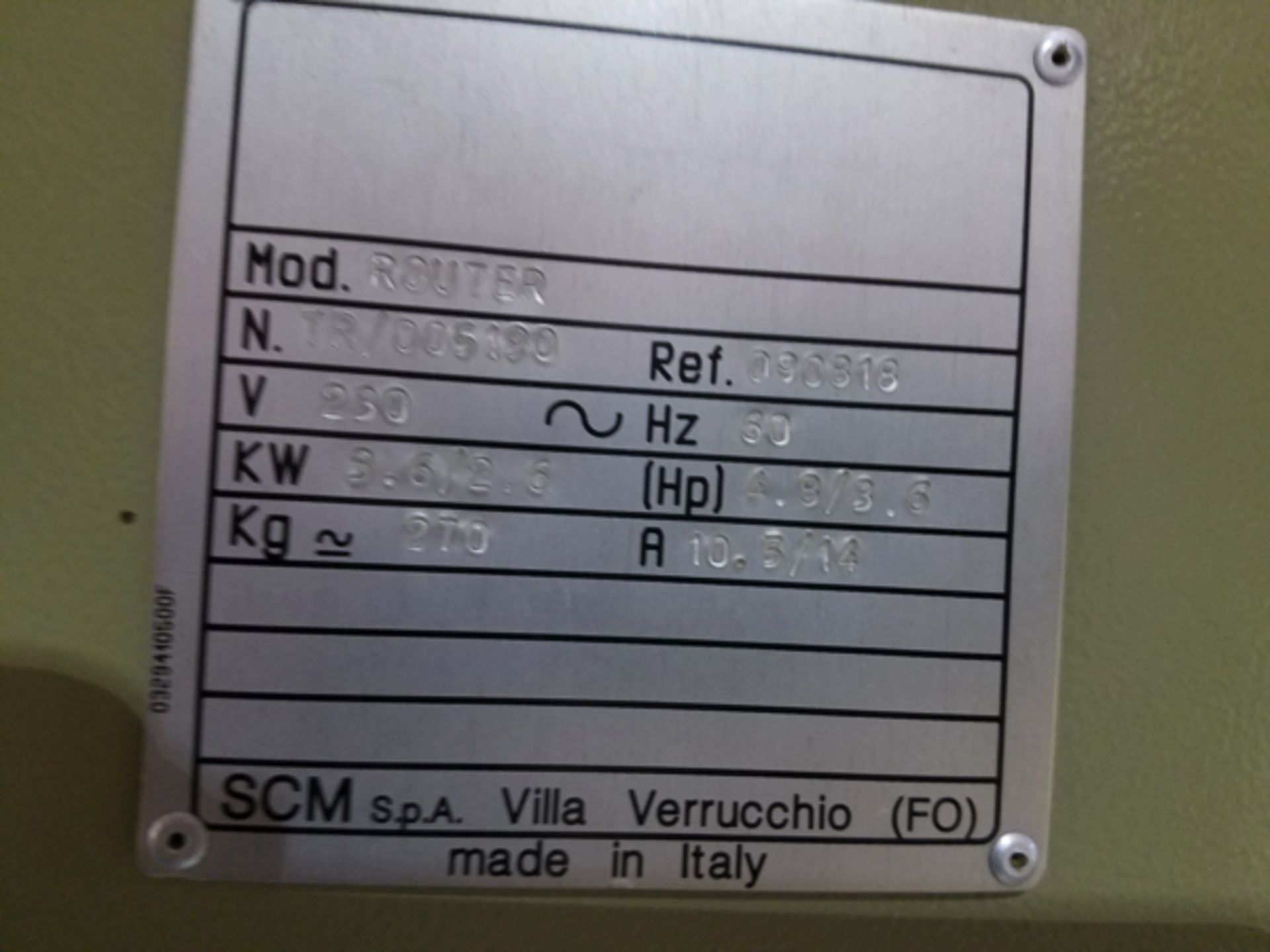 SCM Pin Router, M# Router, S/N TR/005190 | Rigging Price: $125 - Image 2 of 2