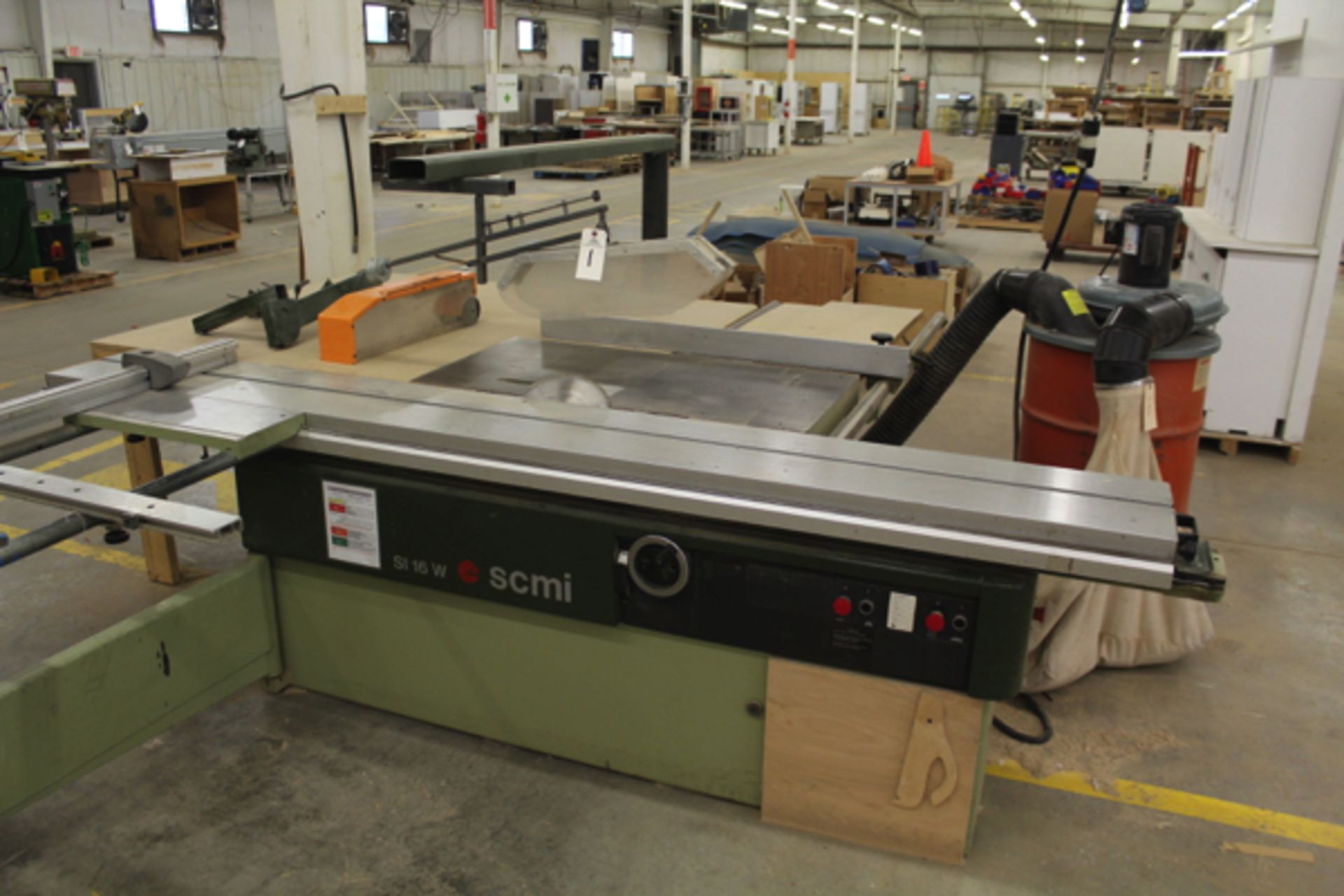 SCMI 16" Sliding Table Table Saw, M# S116 WA, W/ Dust Collector | Rigging Price: $385