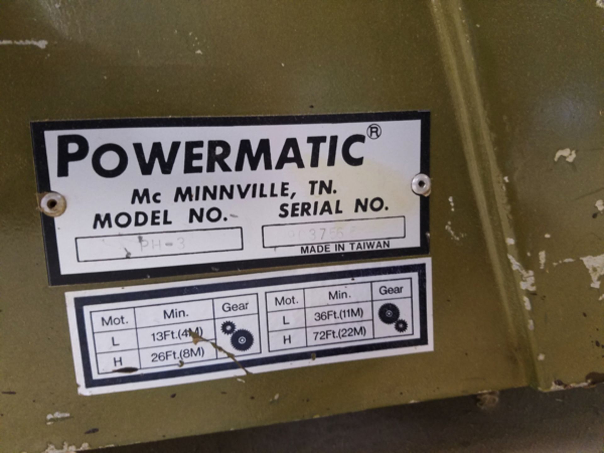 Lot of (2) Powermatic Table Saw Power Feeds, M# PH-3 | Rigging Price: $25 - Image 3 of 3