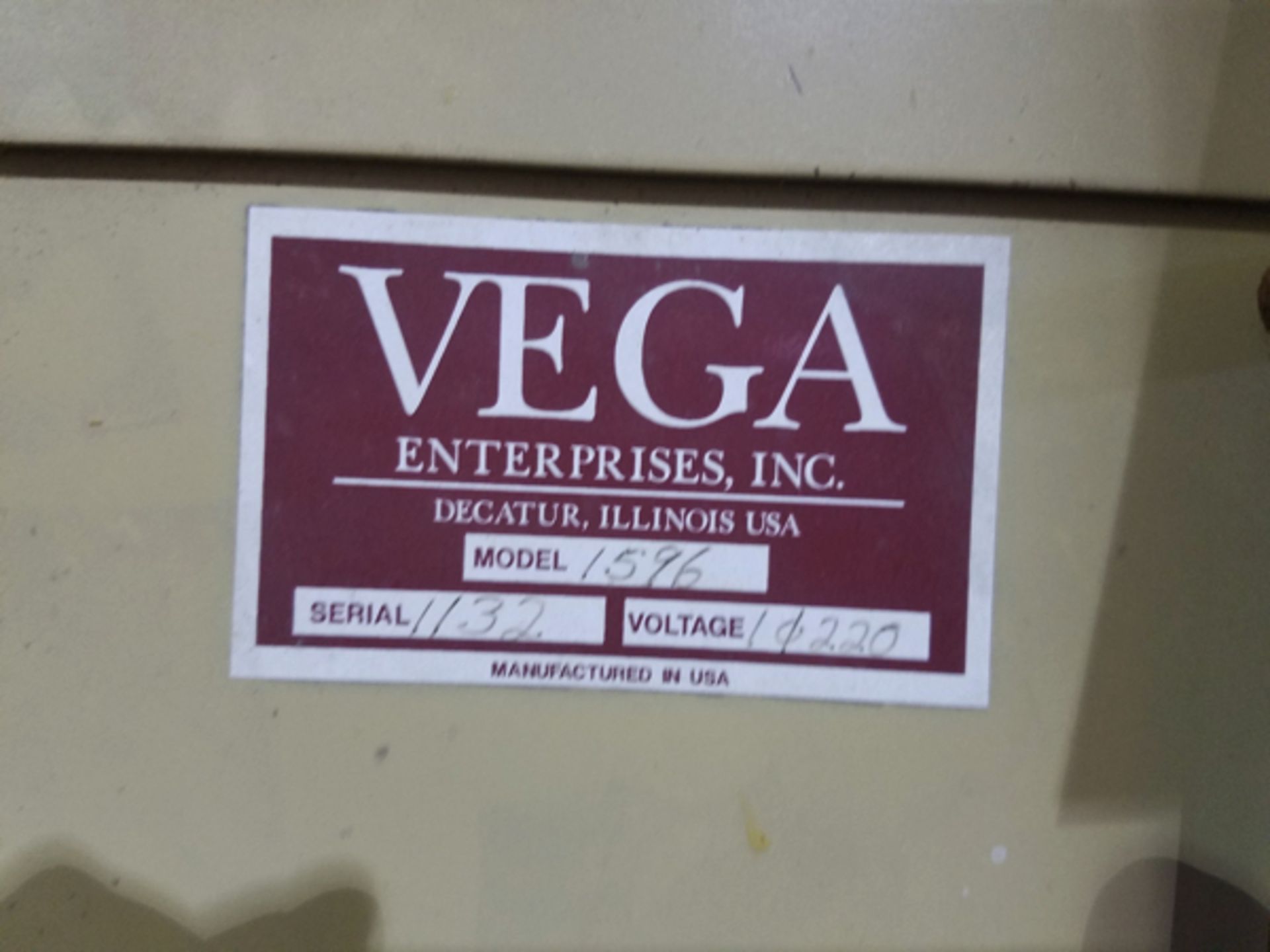 Vega 15" X 96" Wood Lathe, M# 1596, S/N 1132, W/ Duplicator & Chisels | Rigging Price: $125 - Image 2 of 4