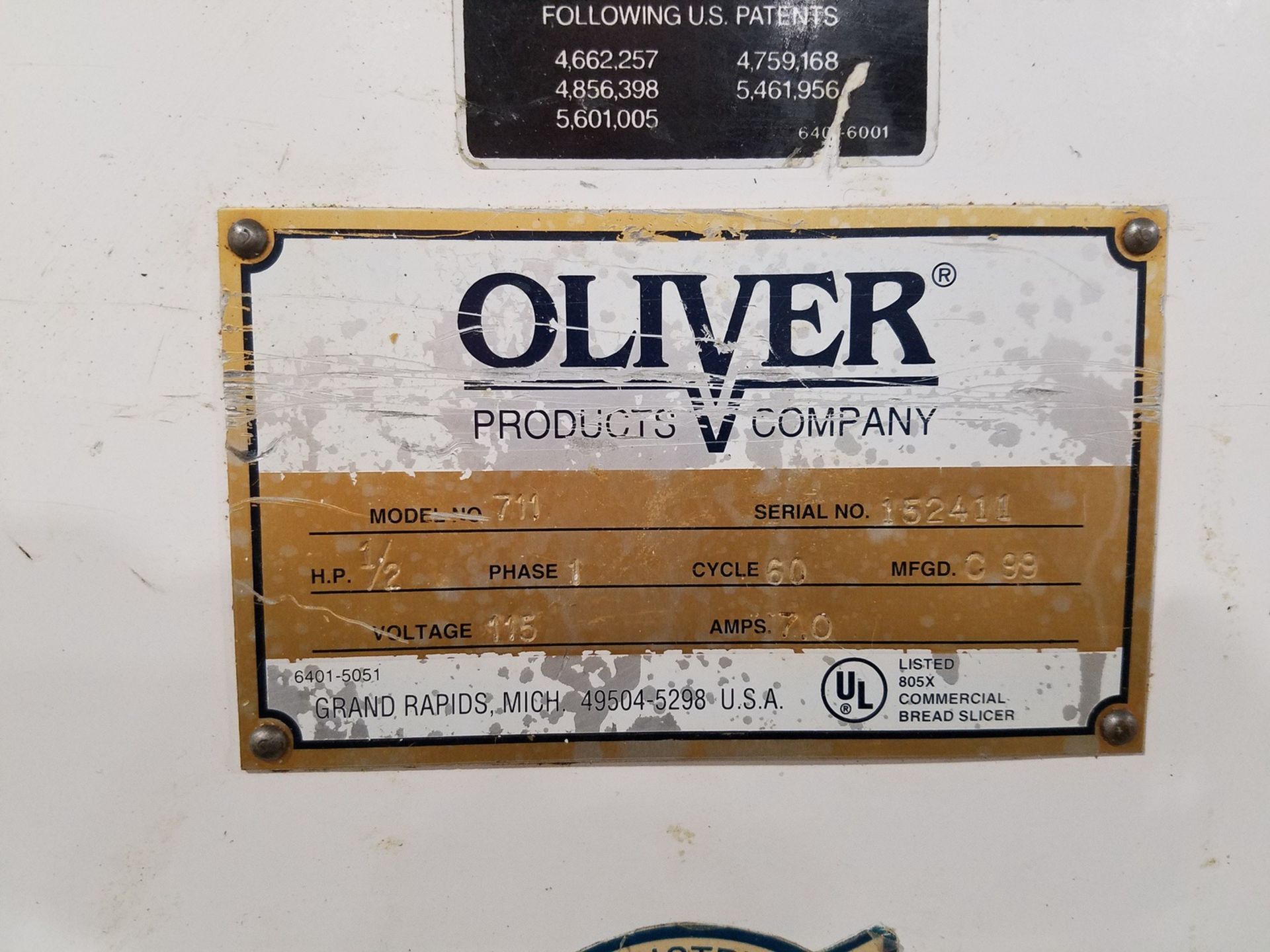 Oliver Slicer, M# 711, S/N 152411 | Rigging and Loading Fee: $10 - Image 2 of 2