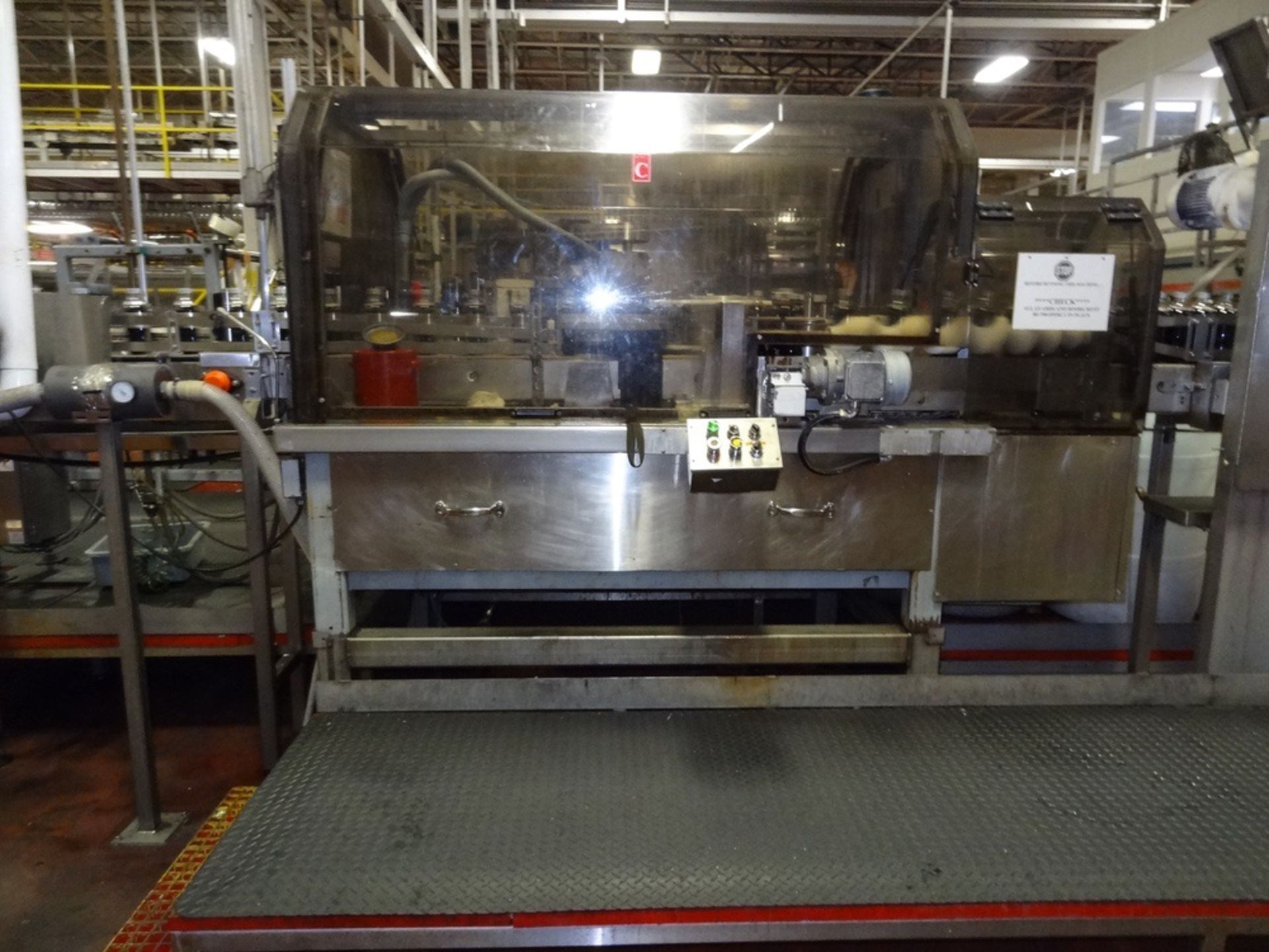 1994 Trine Model 6500 Roll Feed Hot Melt Glue Labeler, 550-BPM, Nordso | Subject to Bulk Bid Lot #2