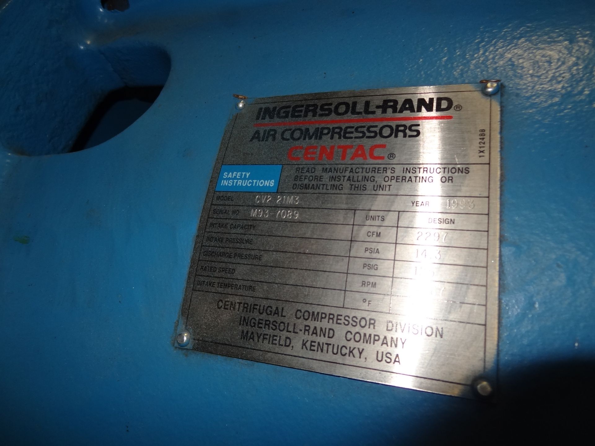 Ingersoll Rand Centac 2CV21M3 500Hp Air Compressor With 125 PSI Output, S/ | Located in Hudson, NH - Image 3 of 5