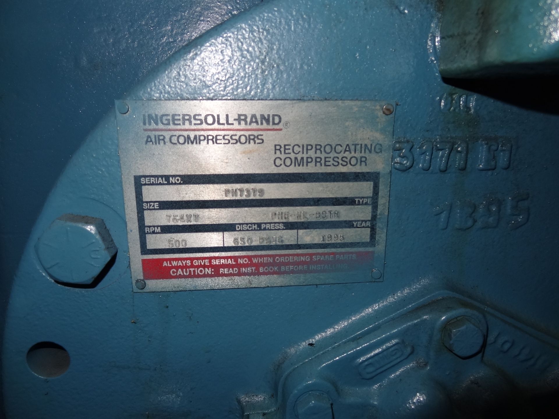 2000 Ingersoll Rand Model 7&4X7 PHE-NL-BSTR 650 Psig Booster Air Compressor | Located in Hudson, NH - Image 2 of 4
