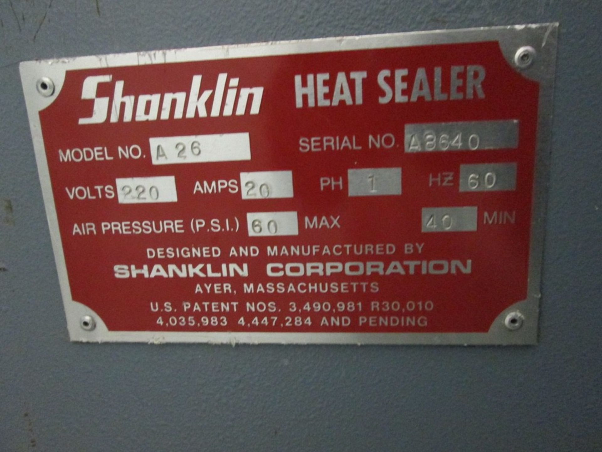 Shanklin Model A26 L Bar Sealer | Seller to Load at No Cost - Image 4 of 4
