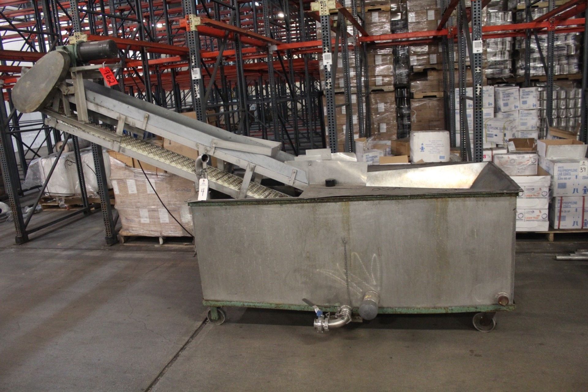 Fruit Unloading/Washing Hopper, W/ Elevator Conveyor | Rigging: $70