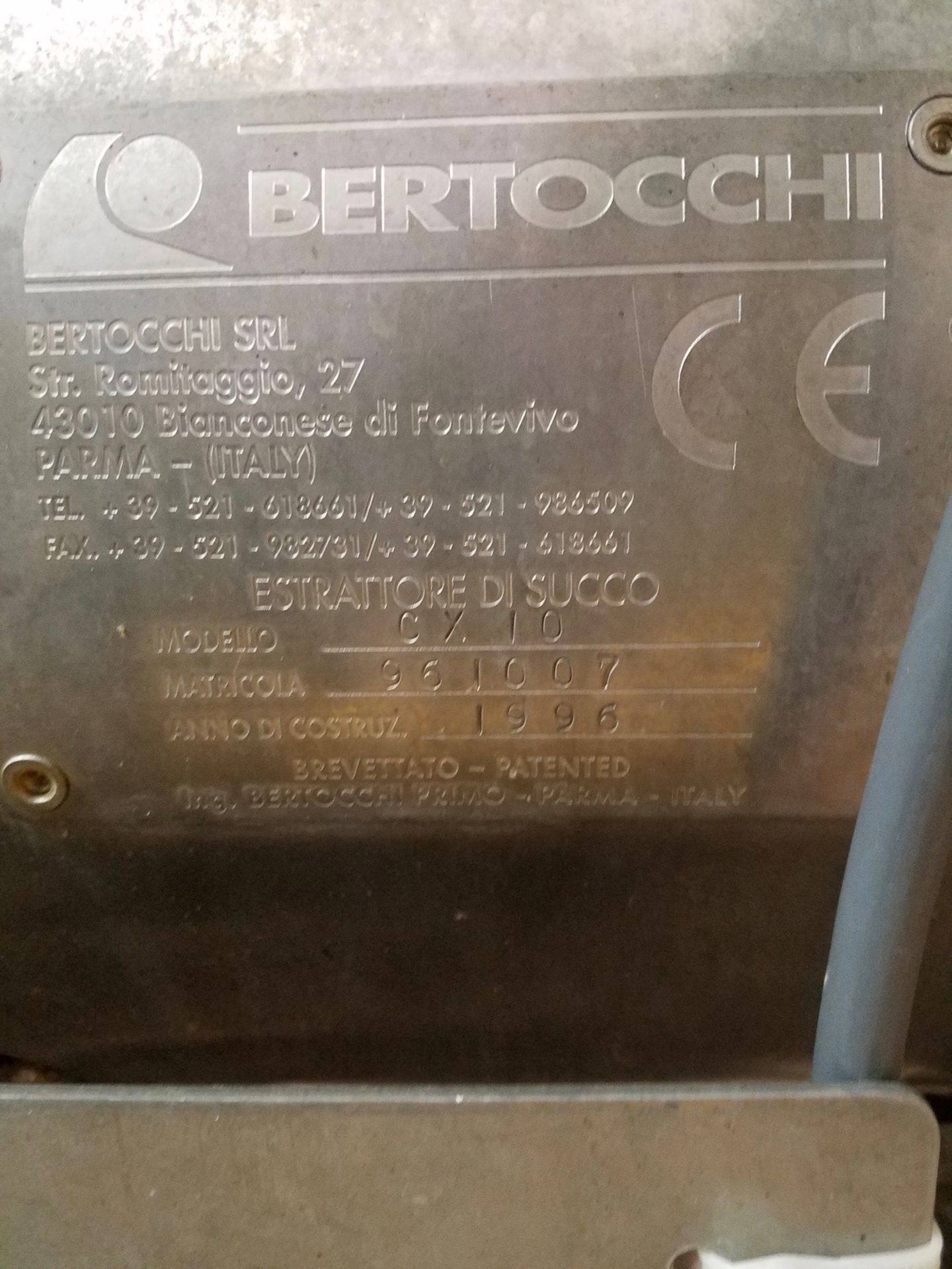 Bertocchi CX10 Cold Process Turbo Extractor | Rigging: $625 - Image 3 of 3