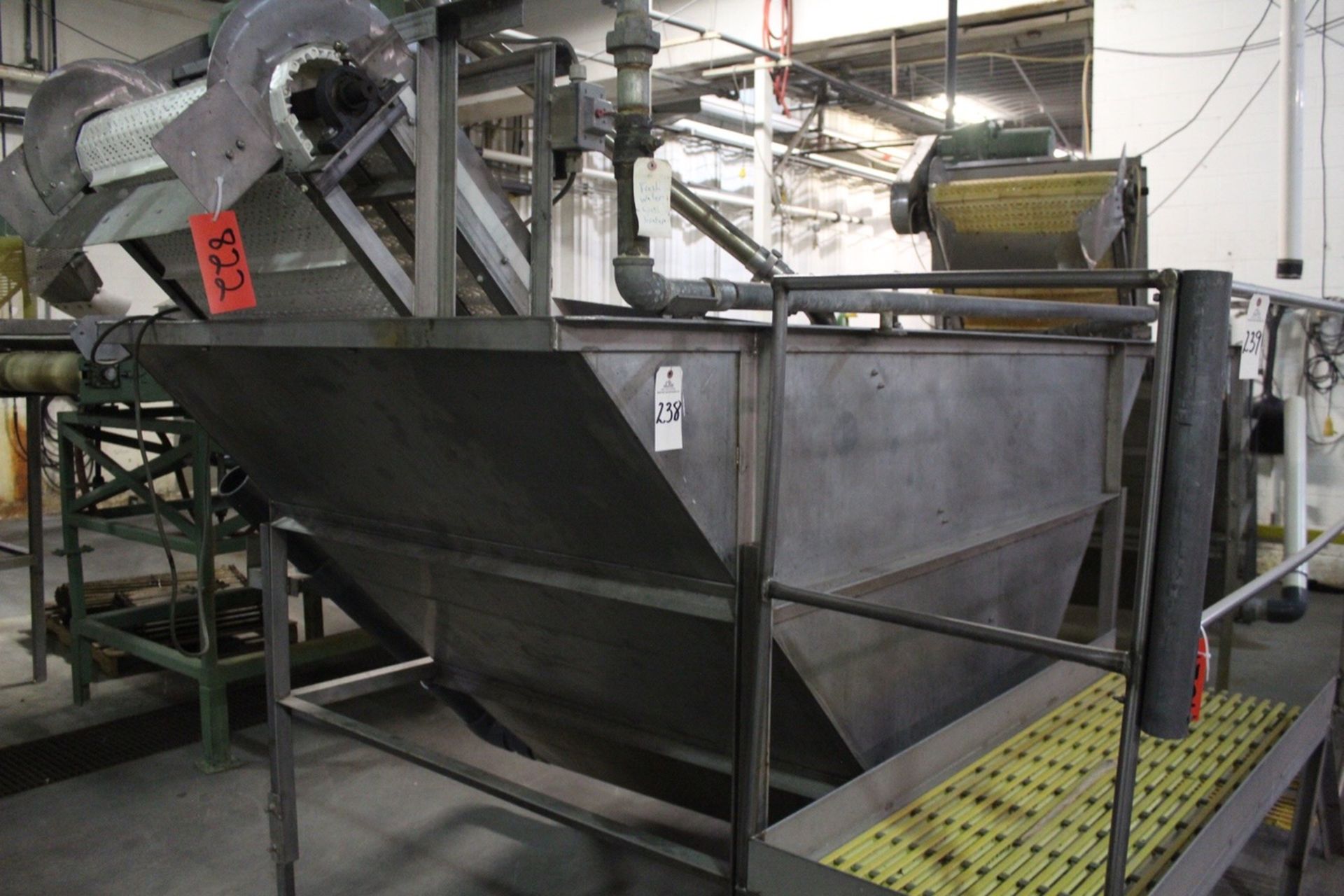 Cherry Bulk Receiving/Wash Hopper, W/ 30" Elevator Conveyor | Rigging: $325