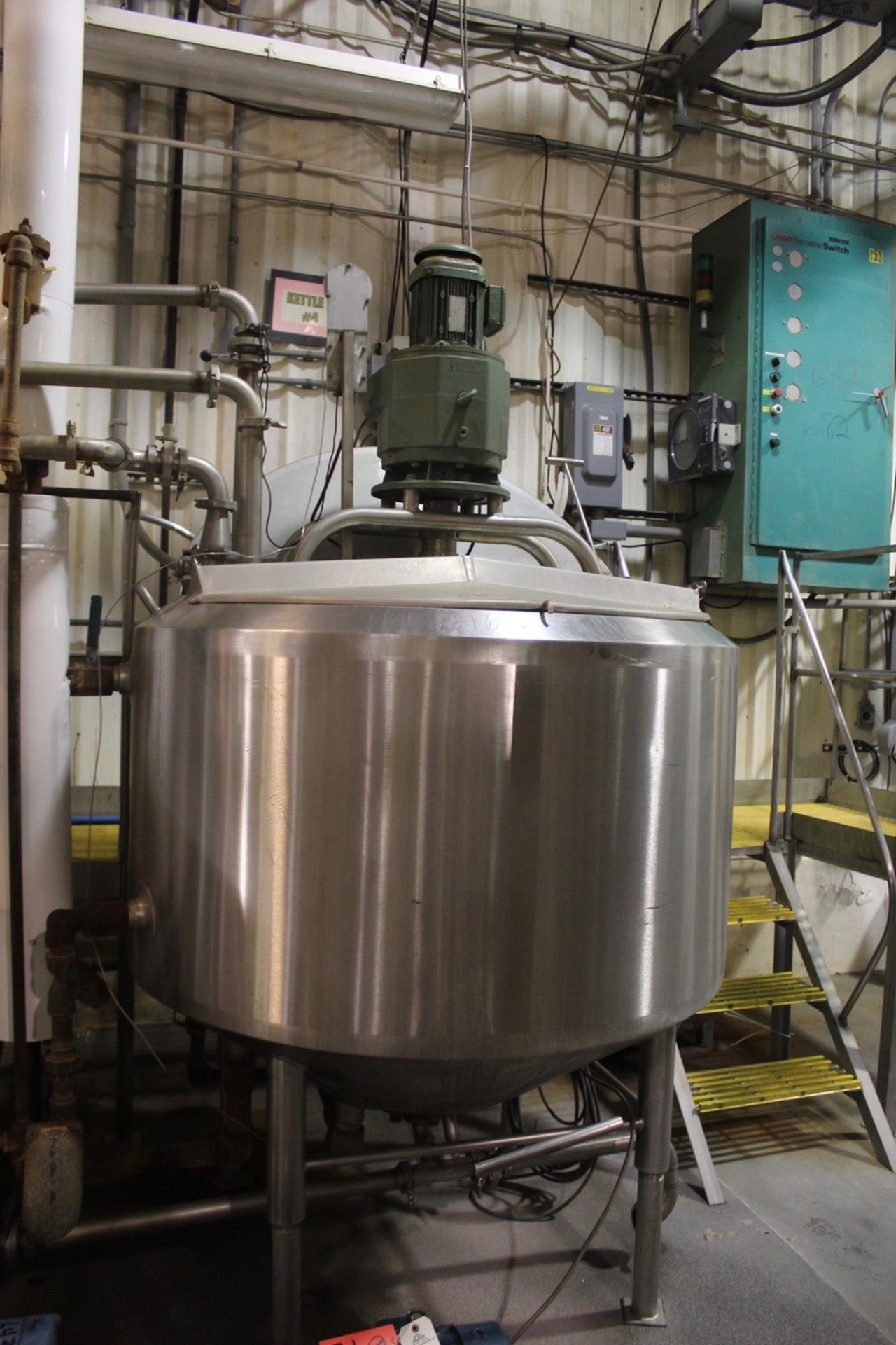 APV Crepaco Scrape Surface Double Motion Jacketed Mixing Tank, 50" x 33", Cone B | Rigging: $325