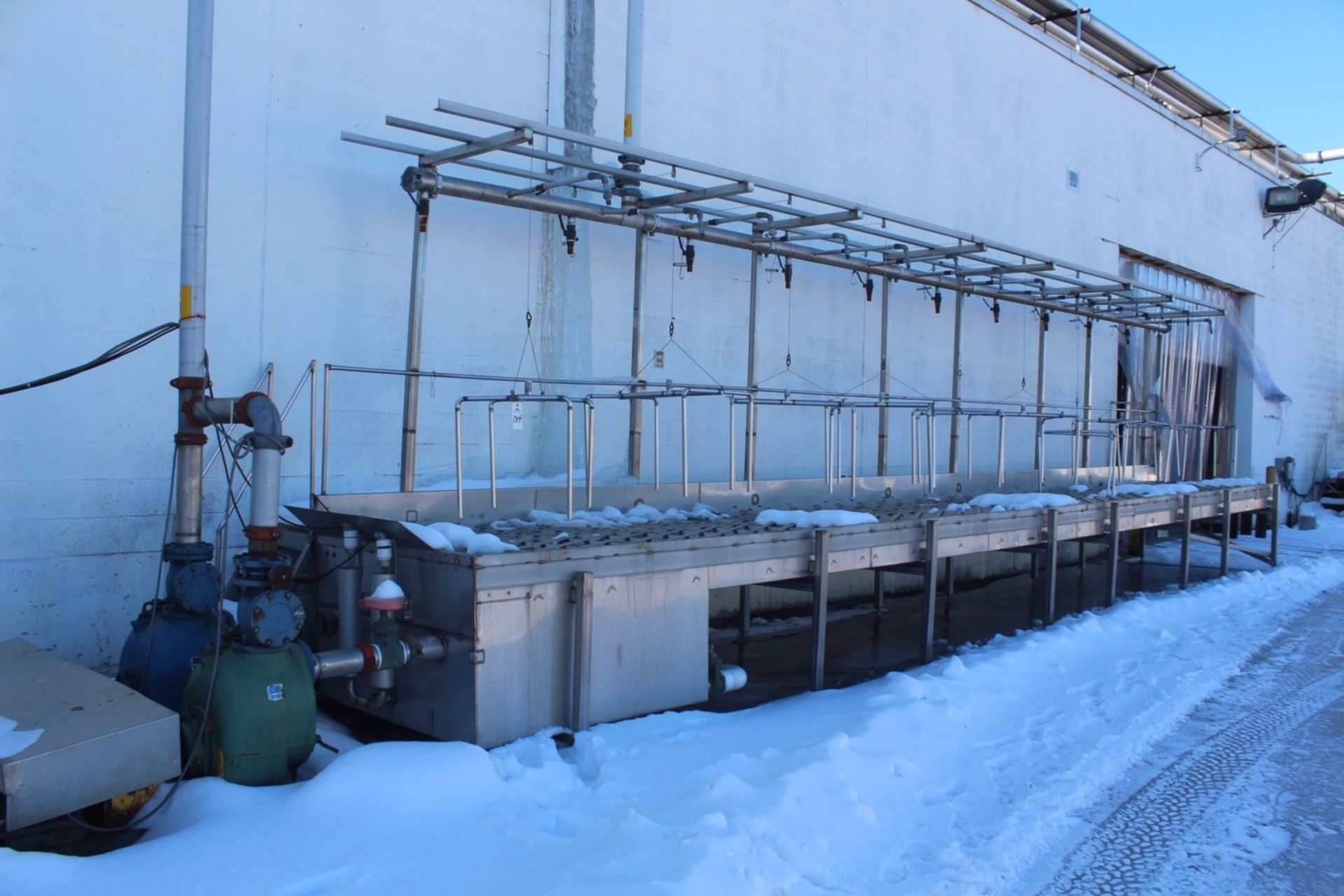 Product Pre-Cooling/Rinse Rack, 60" X 38', W/ (2) 20 HP Pumps | Rigging: $3200