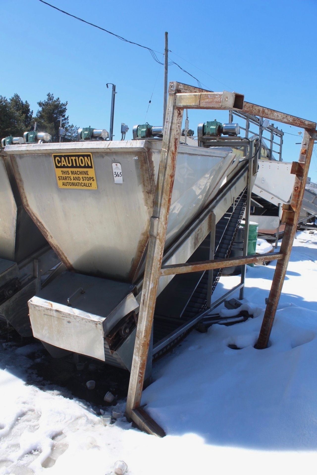 Bulk Apple Unloading Hopper/Rinser, W/ 24" Elevator Conveyor | Rigging: $210