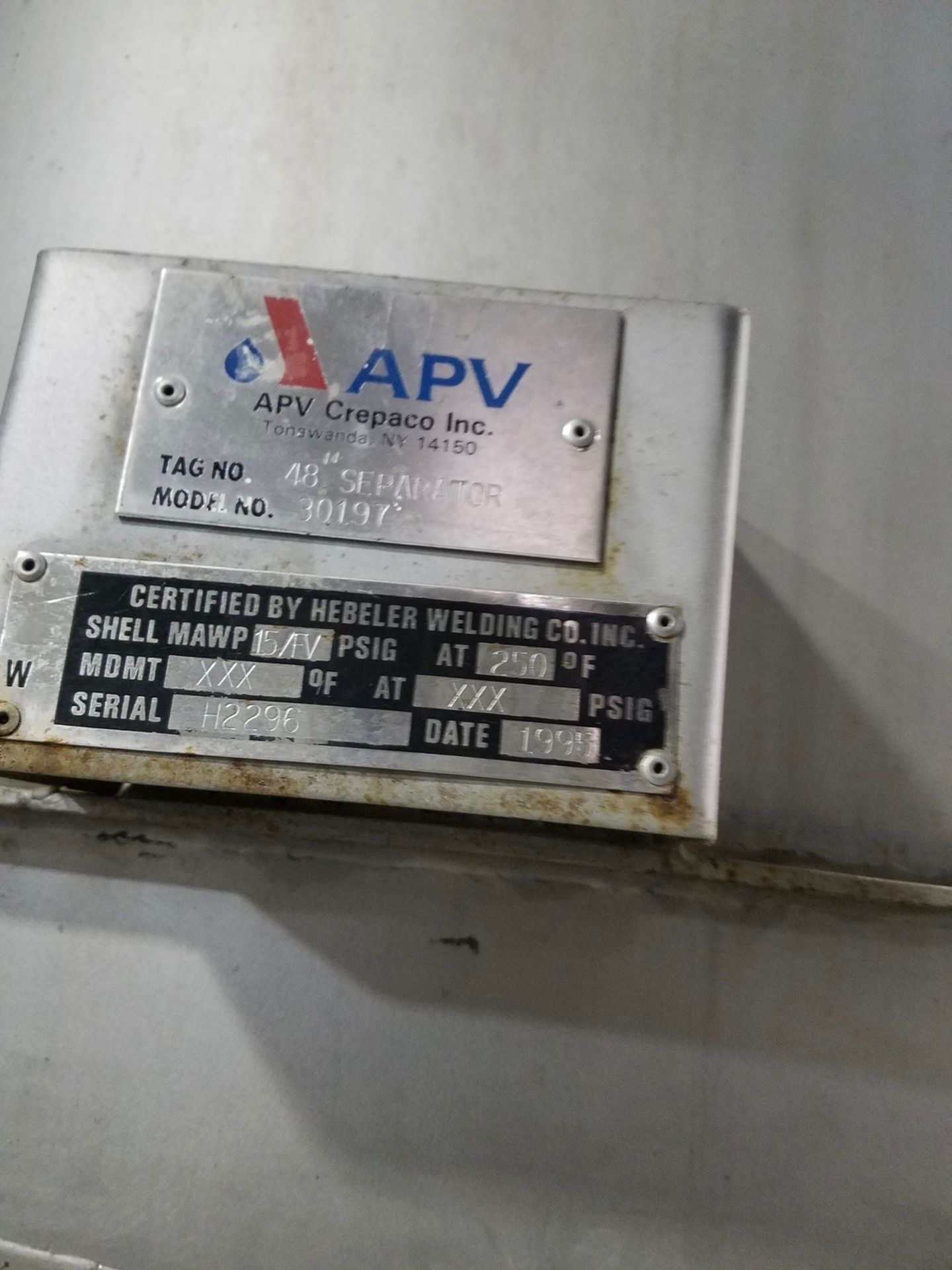 APV Crepaco Juice Evaporator/Concentrator System, W/ 48" & (3) 30" Sep | Rigging: Contact Rigger - Bild 13 aus 19