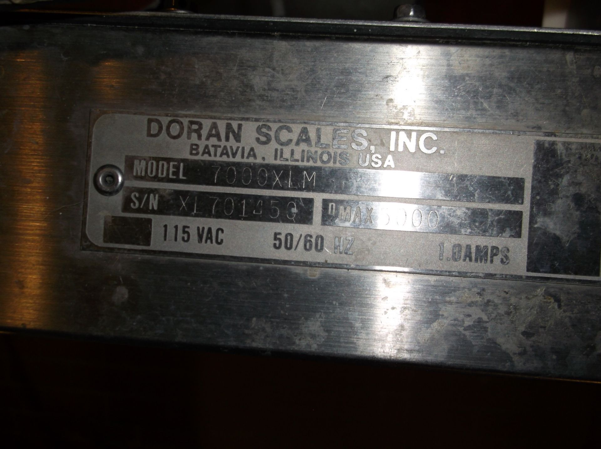 Doran Digital scale S/N XL701450 M# 7000XLM | Rigging/Loading Fee: $50 - Image 2 of 3