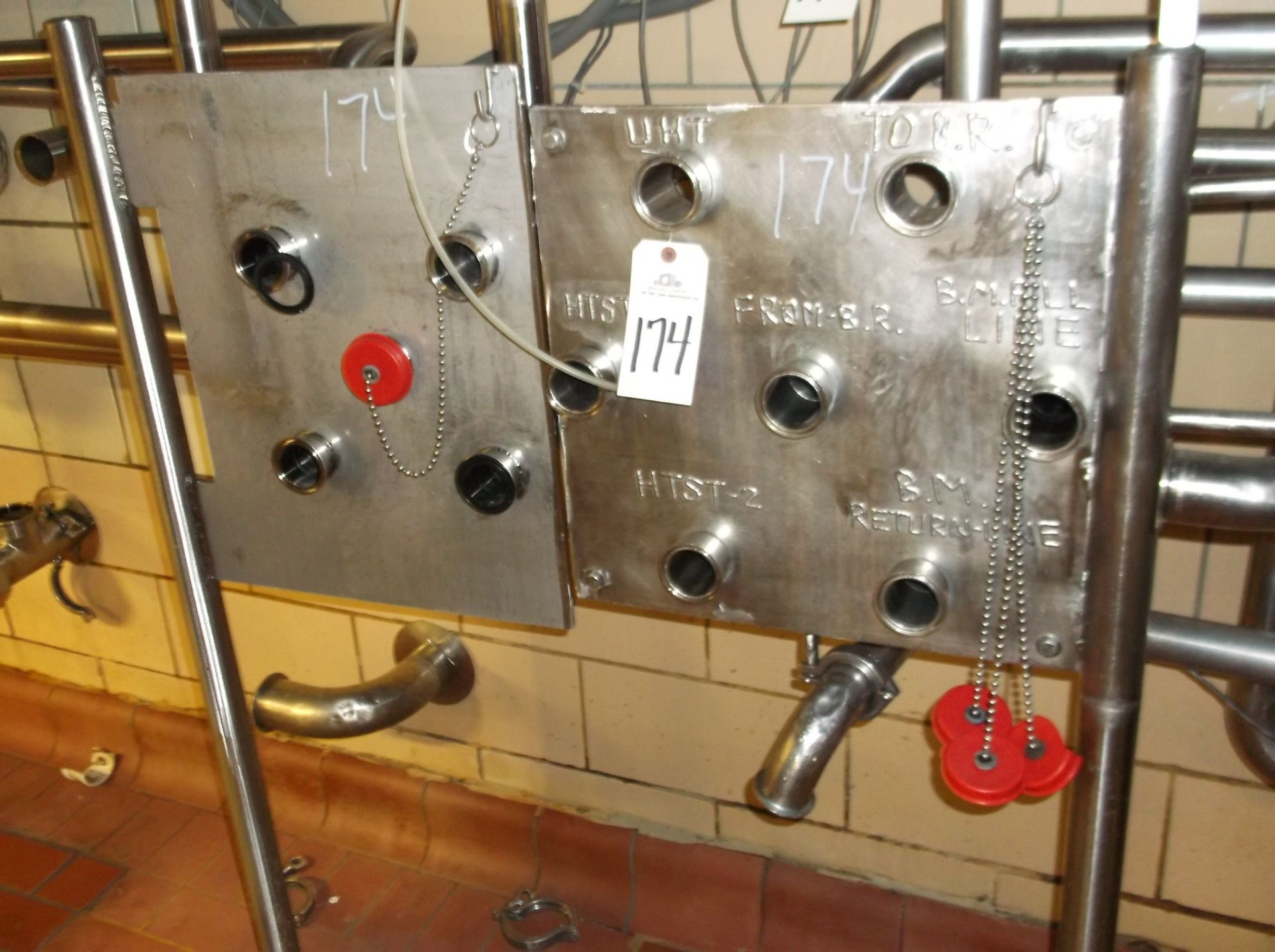 (2) CIP manifolds, (1) air valve, (4) ball valves, approx. 500ft | Rigging/Loading Fee: $500