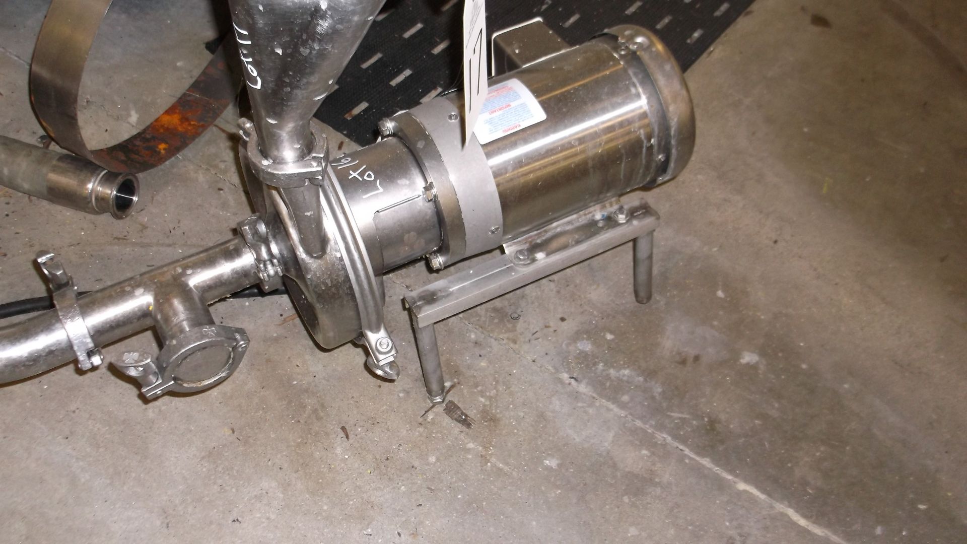 Tri clover centrifugal pump , SS Baldor motor, 2in inlet and 1.5i | Rigging/Loading Fee: $75