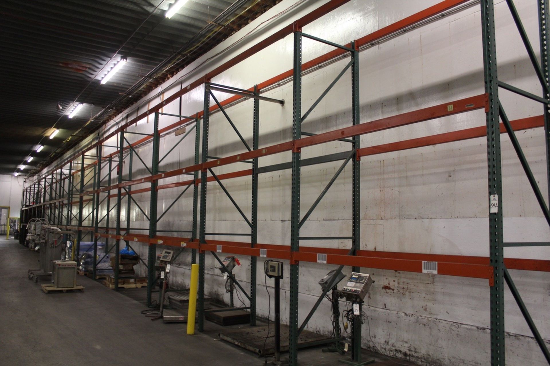 Lot of Tear Drop Style Pallet Rack, (17) 42" X 14' Uprights, (88) 4" X 2" X 8' B | Rigging: $610