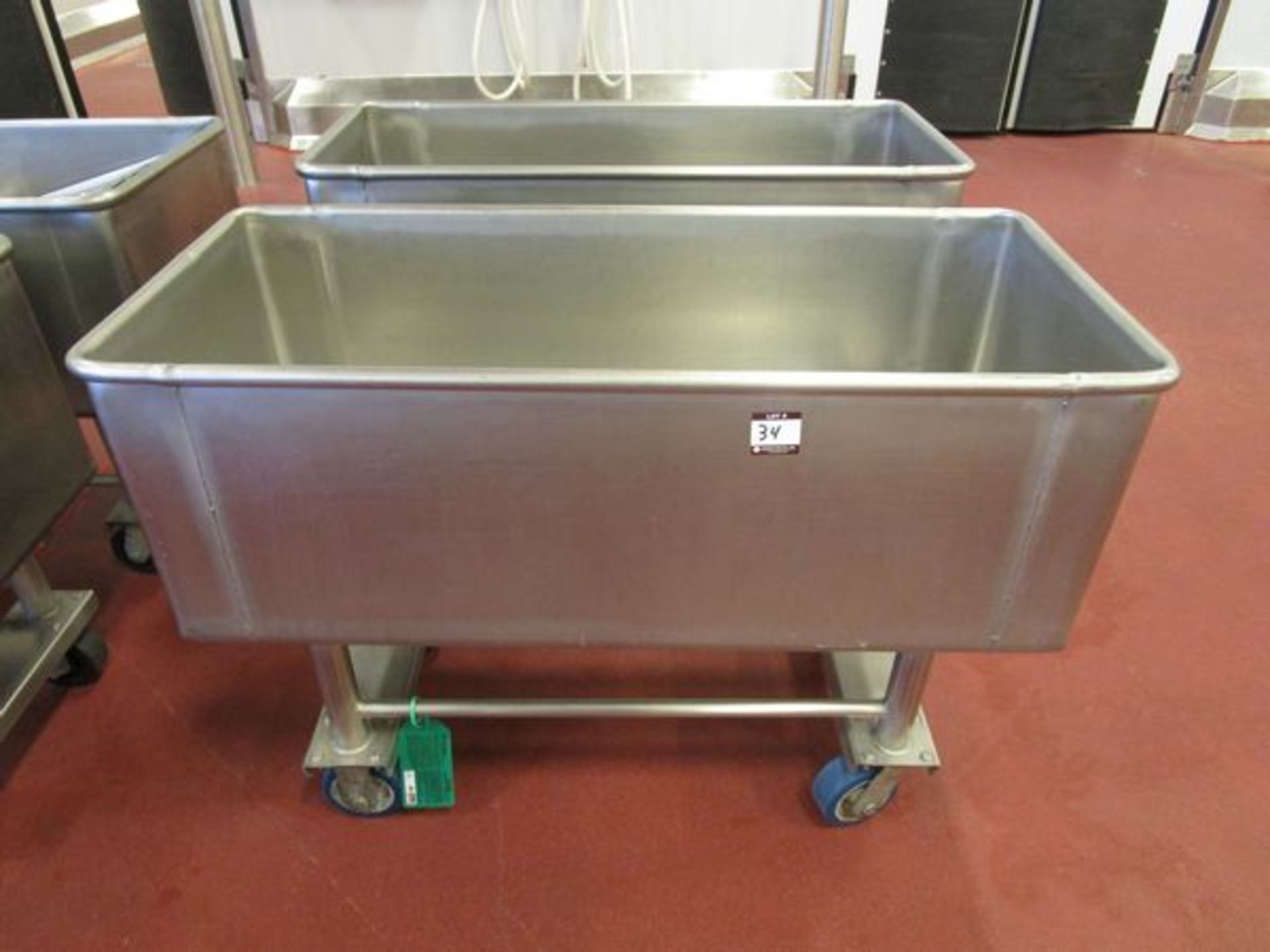 LOT (2) S.S. Portable Tubs, Approx. 44 x 19 x 16" Deep