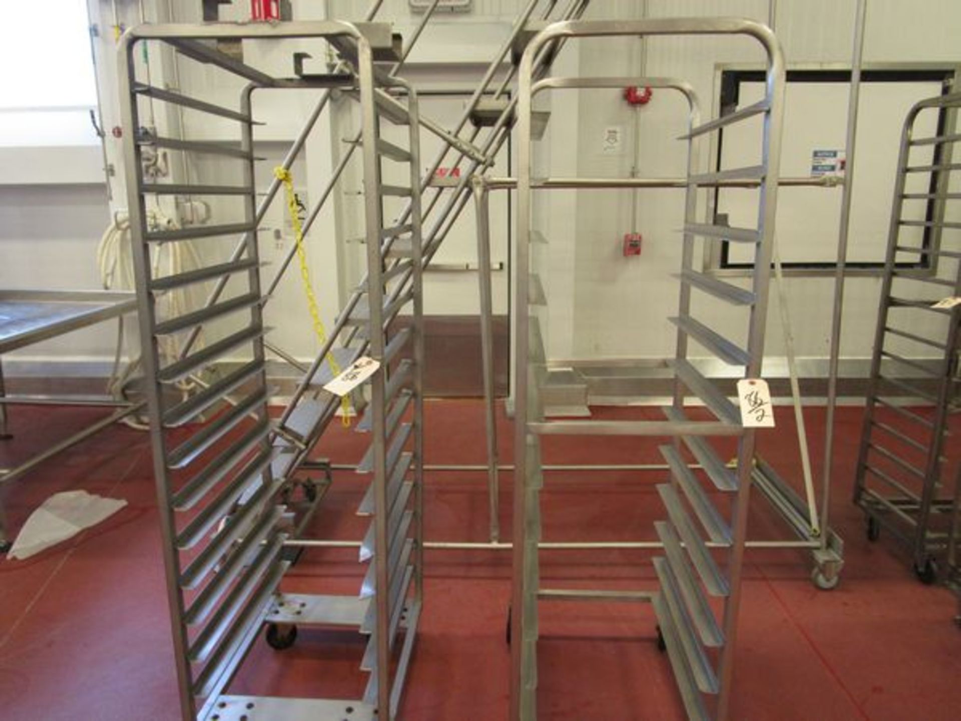 LOT (2) Tray Carts, Stainless Steel