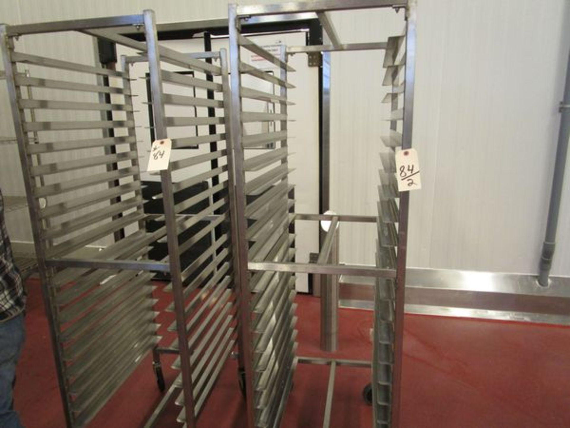 LOT (2) Tray Carts, Stainless Steel