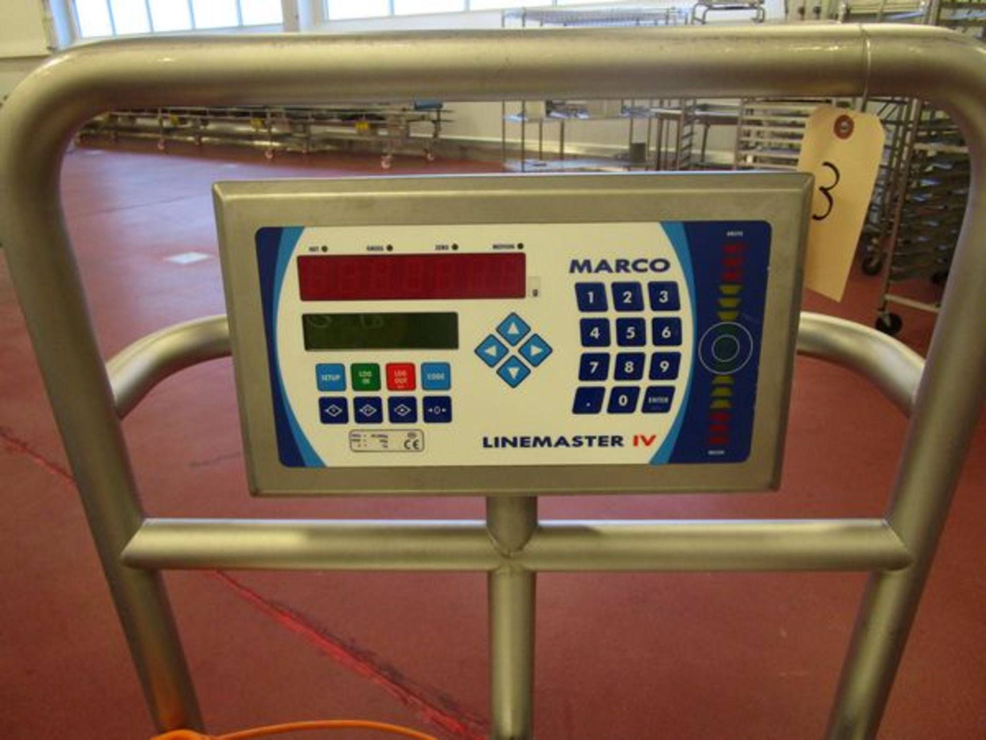 Marco Linemaster IV Digital Scale, s/n 181783, 20,000g Max, 20g Min, 1G, 19.5 x 23.5" S.S. Platform - Image 2 of 6