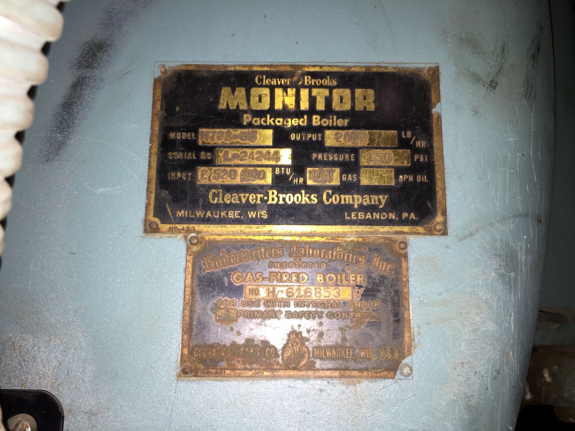 Cleaver Brooks Packaged Boiler, Model M723-50, 150 PSI, 2070 Lb/Hr Stea | Rigging/Loading Fee: $2200 - Image 3 of 9