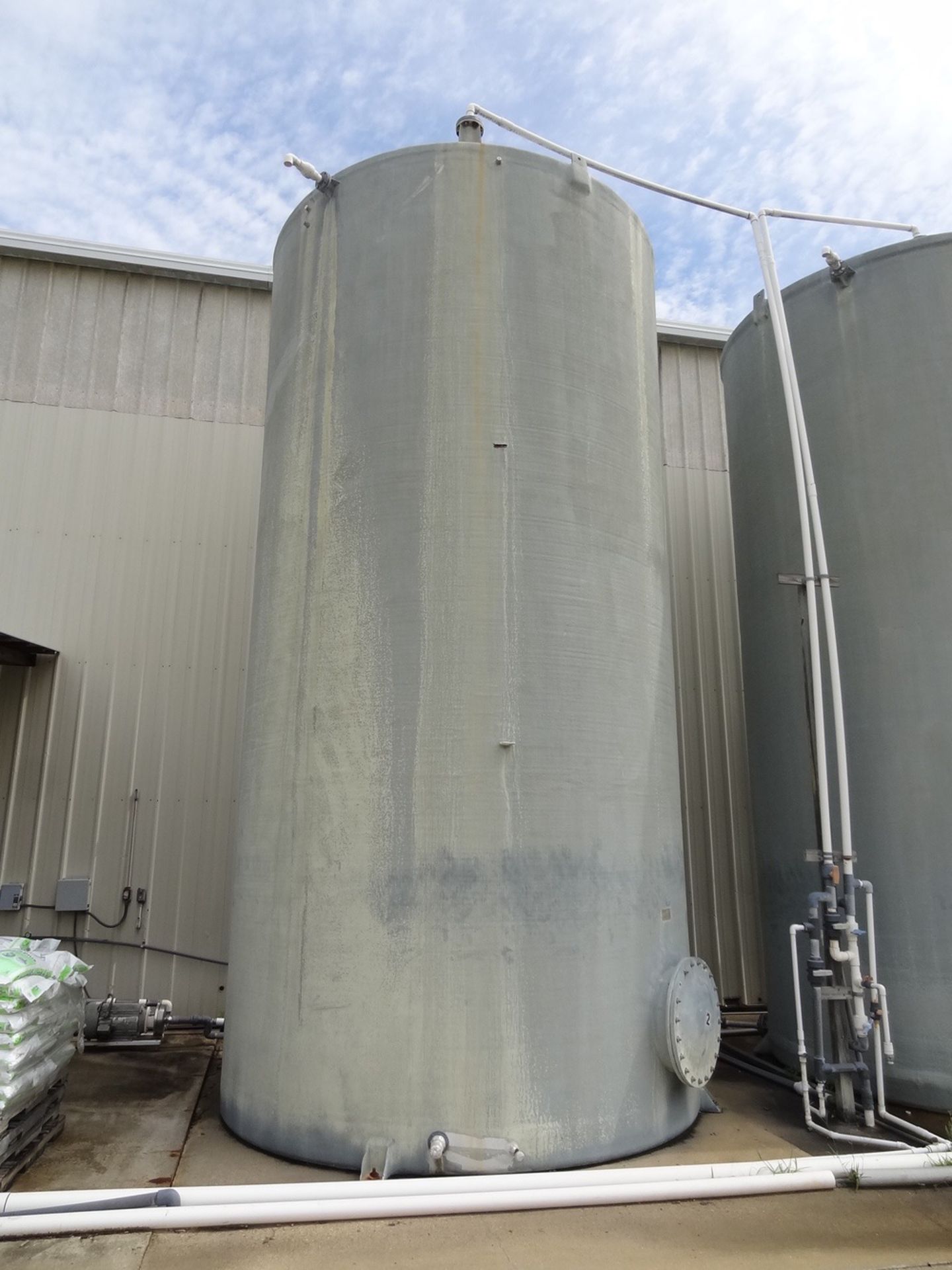 (2) 20,000 Gallon Fiberglass Holding Tanks, 12’-6” diameter x 26’ tall | Rigging Fee: $4000