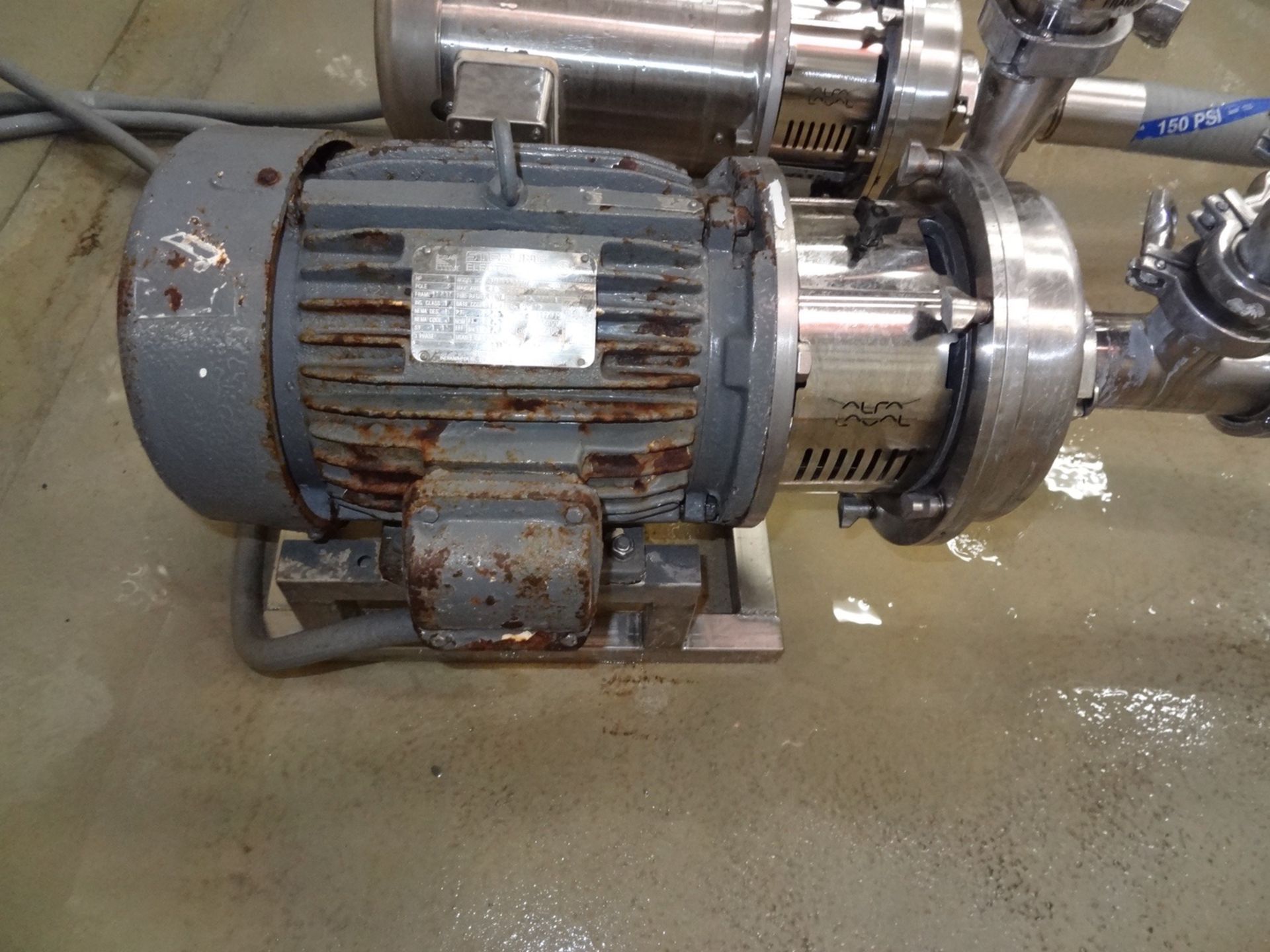 Alfa Laval Centrifugal Sanitary Pump, 3 HP, 3500 RPM Motor, 2" x 1-1/2" Tri-Cla | Rigging Fee: $50