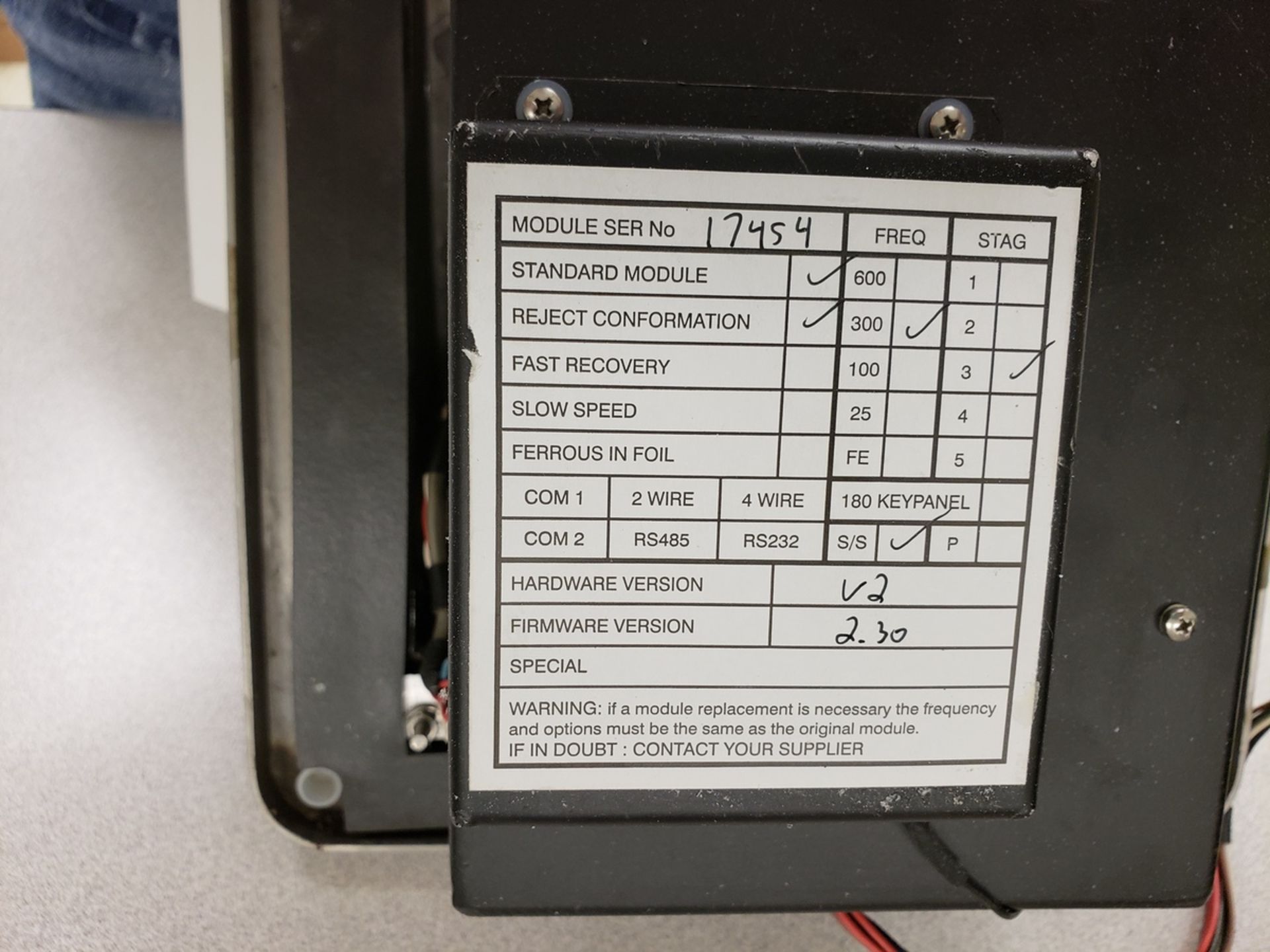 Safeline Metal Detection Readout | Rigging Fee: Hand Carry - Image 2 of 2