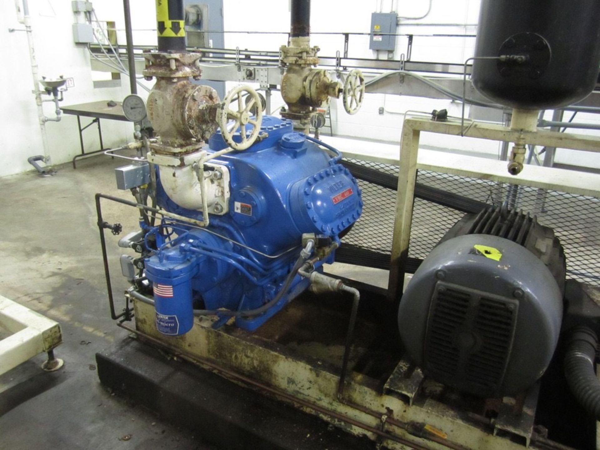 Vilter Model A12K446B Water Cooled 6 Cylinder Ammonia Compressor, 208V 75HP | No Charge for Loading