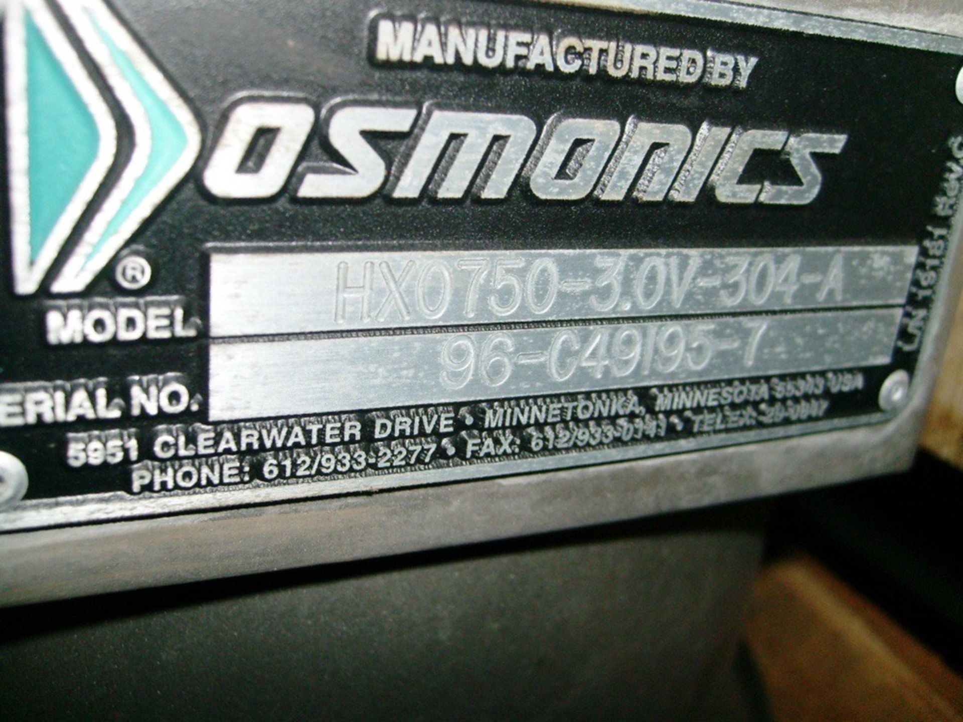 GE Osmonics Model HX0750-3.0V-304-A Water Filter, Filterite S/S Water Filter | No Charge for Loading - Image 2 of 2