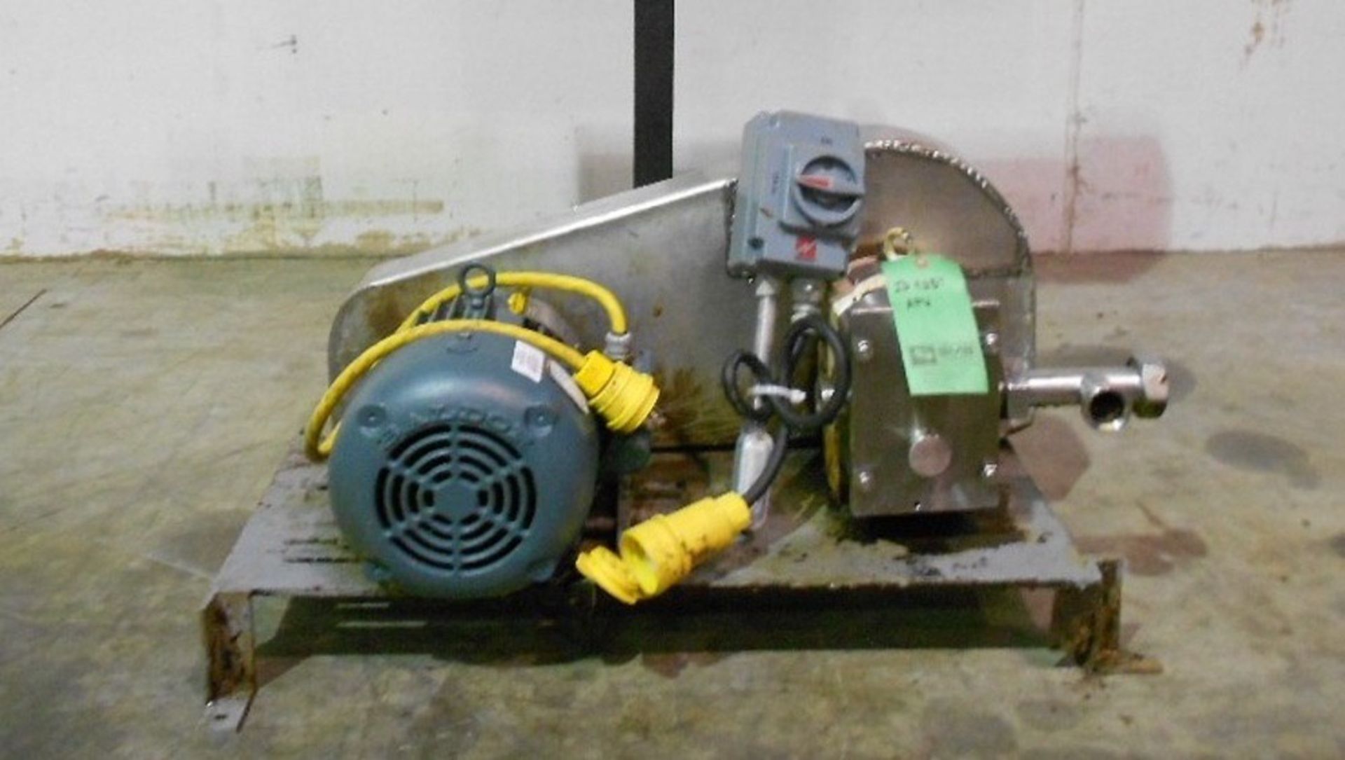 APV Stainless Steel Positive Displacement Pump, 5 HP, Size R3, Motor Belt Dr | No Charge for Loading