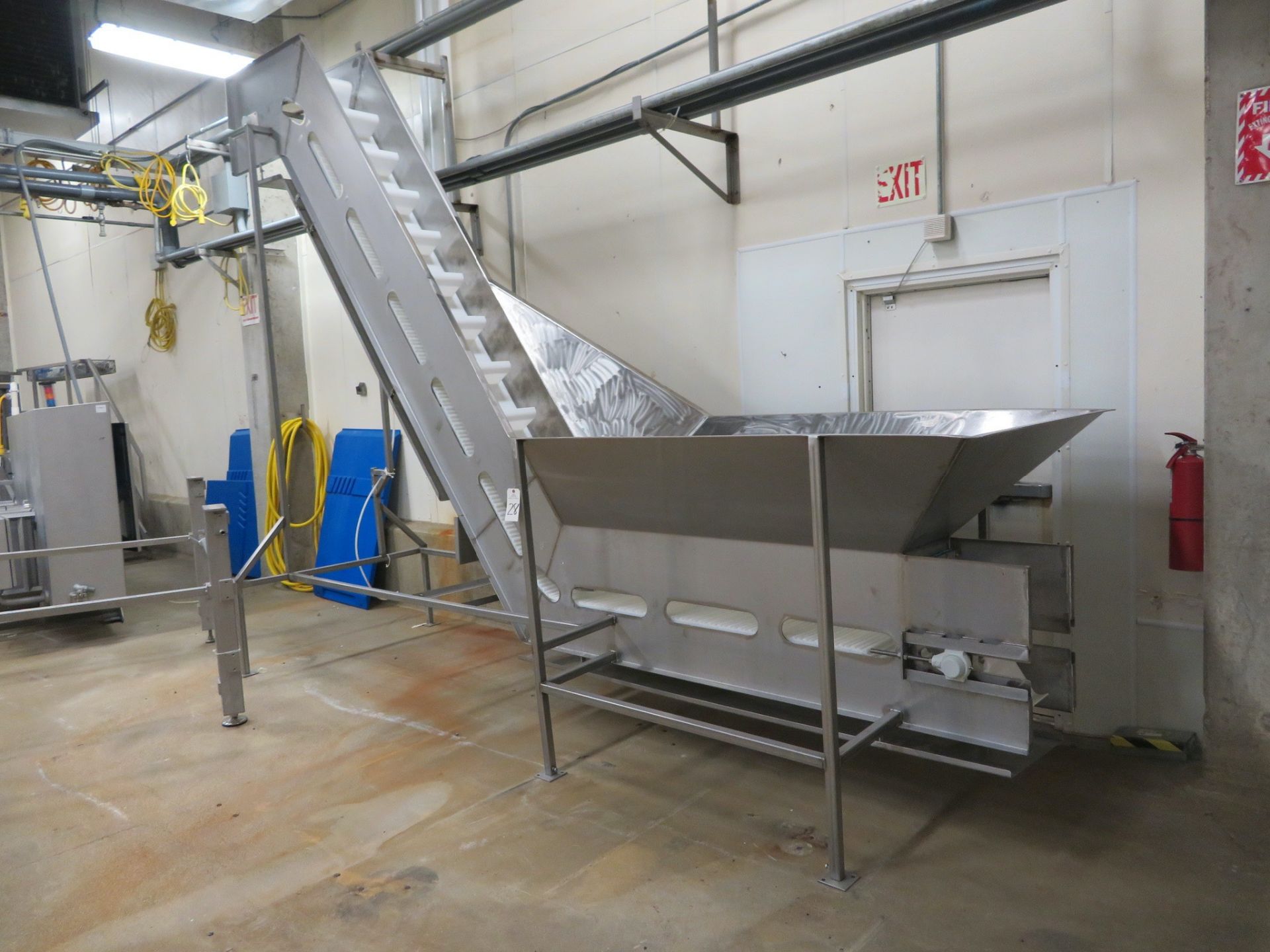 Stainless Steel Hopper Conveyor, 4' x 6' Hopper, 10'-3" Discharge Height, 14" P | Rigging Fee: $700