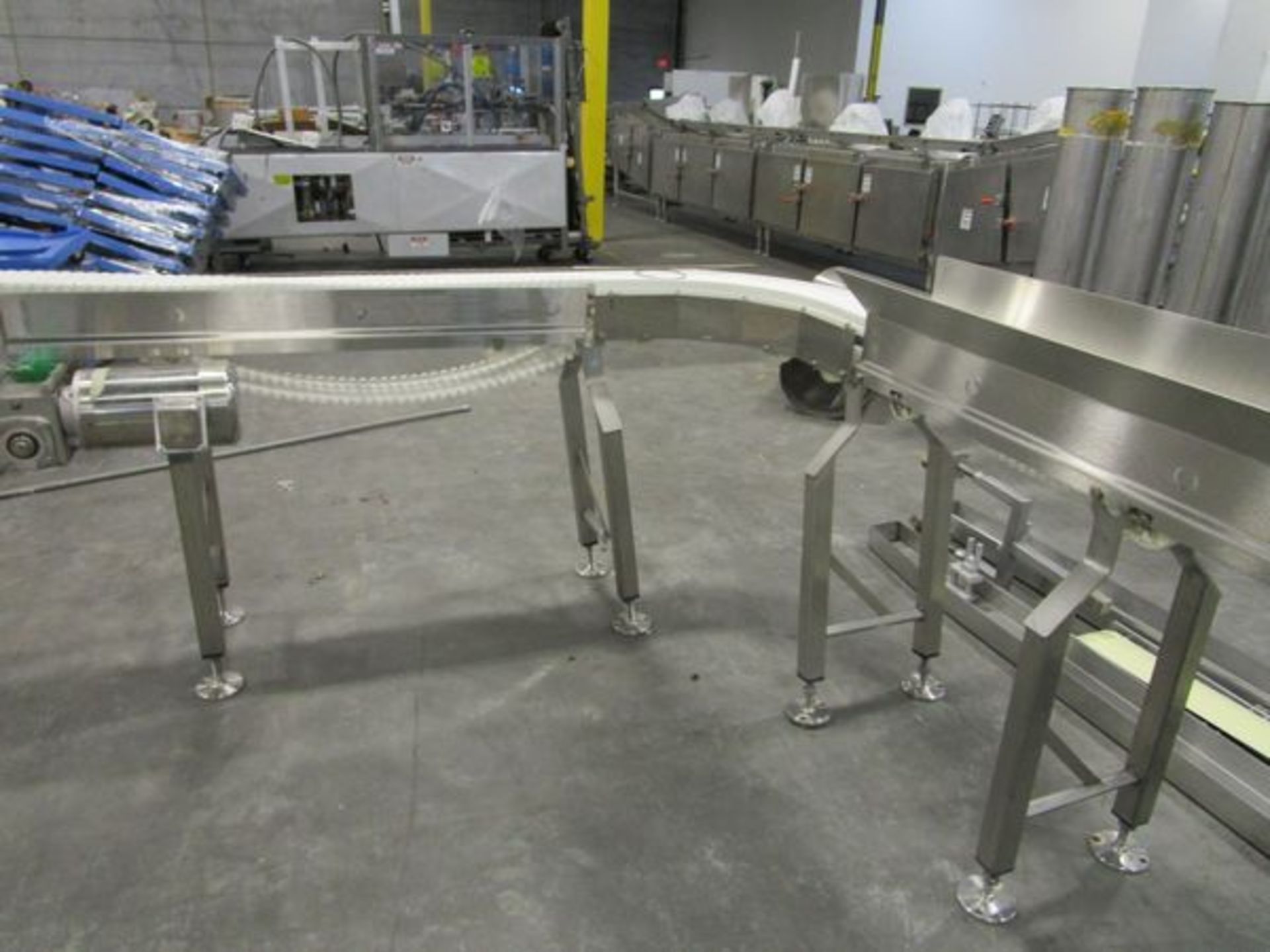 Lot (2) Stainless Steel Conveyors 8" x 10' Straight, 6" Belt 90 Degree Secti | Rigging Fee: $150 - Image 4 of 4