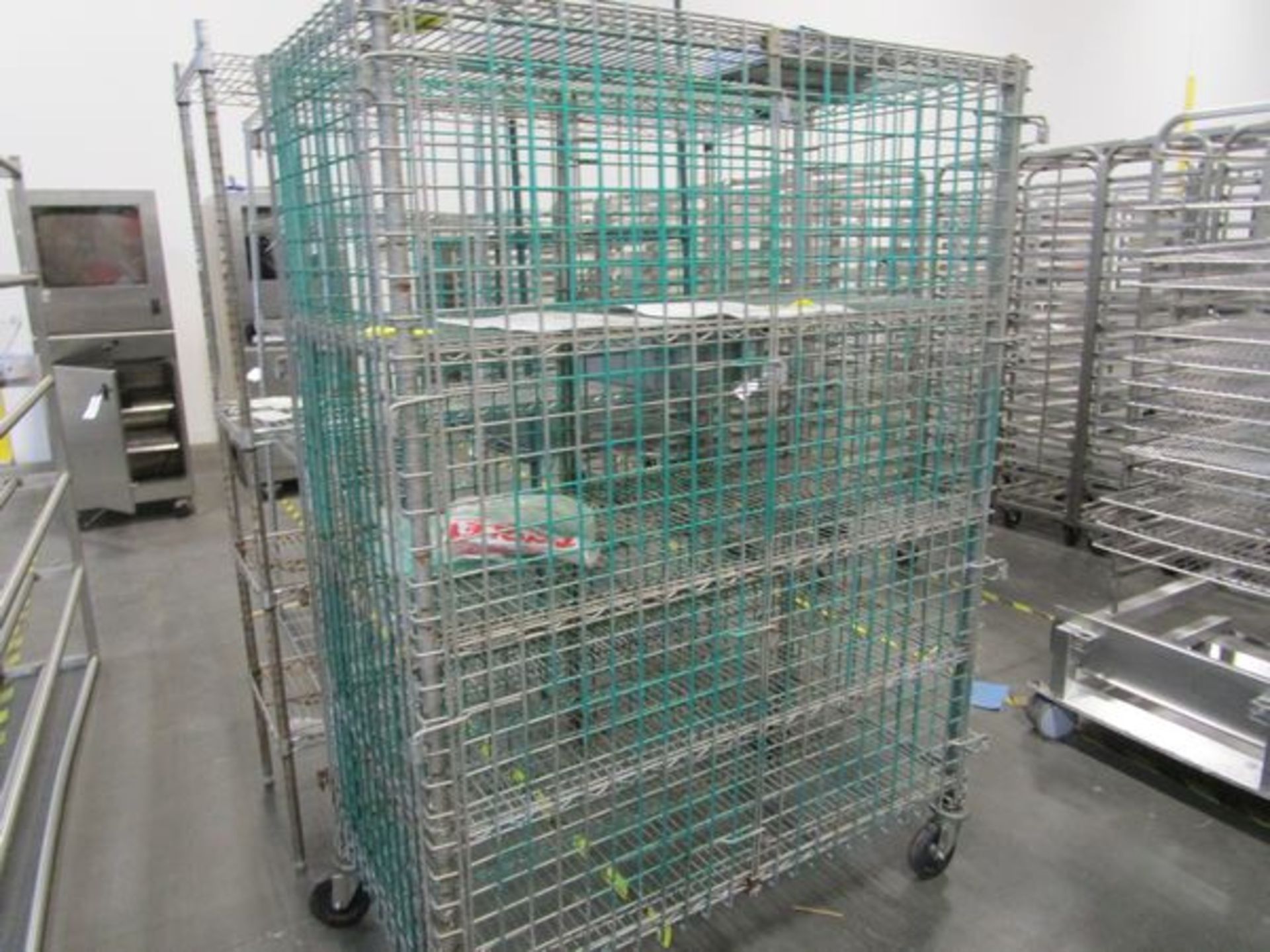 Lot (3) Chrome Wire Racks & Cage | Rigging Fee: $25 - Image 3 of 3