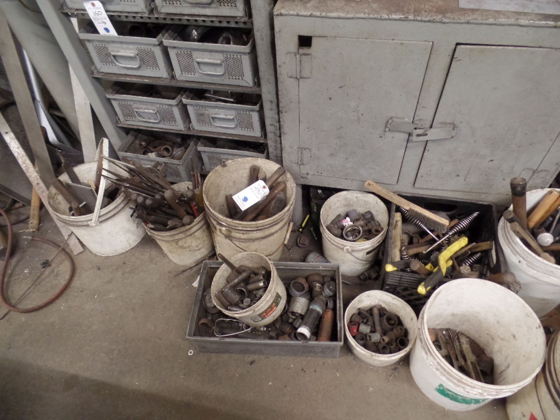 [LOT} Hammers, Hand tools, Wrenches, Files, Abrasives, Tool Boxes & Cabinets Included