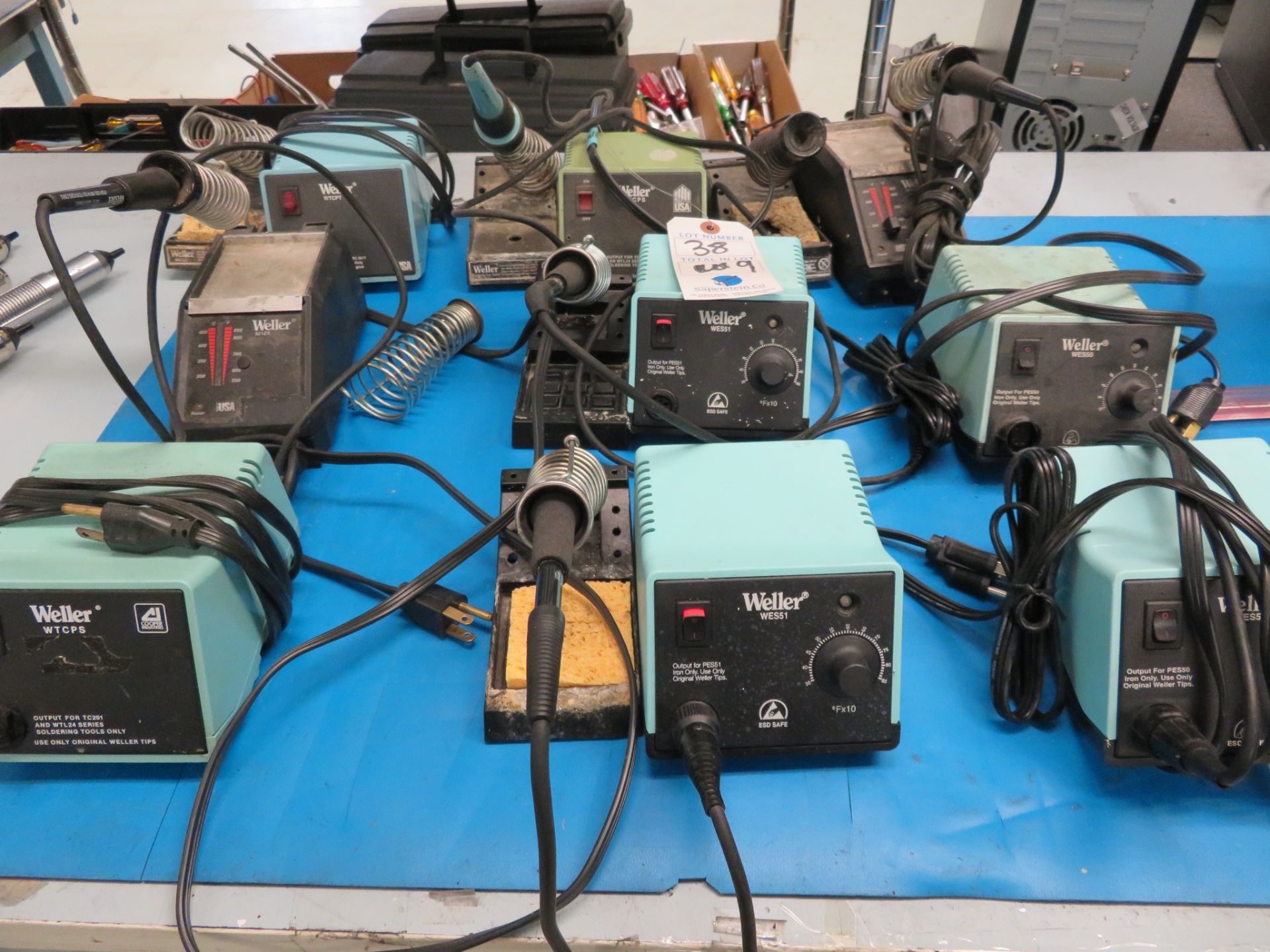 (9) Asst. Weller Soldering Stations