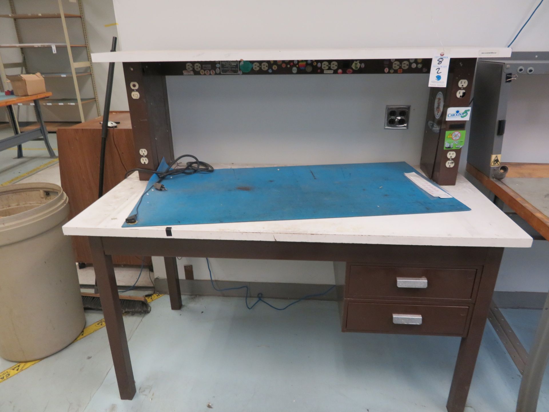 (2) 30" x 60" Wood Top Work Bench W/ Outlets