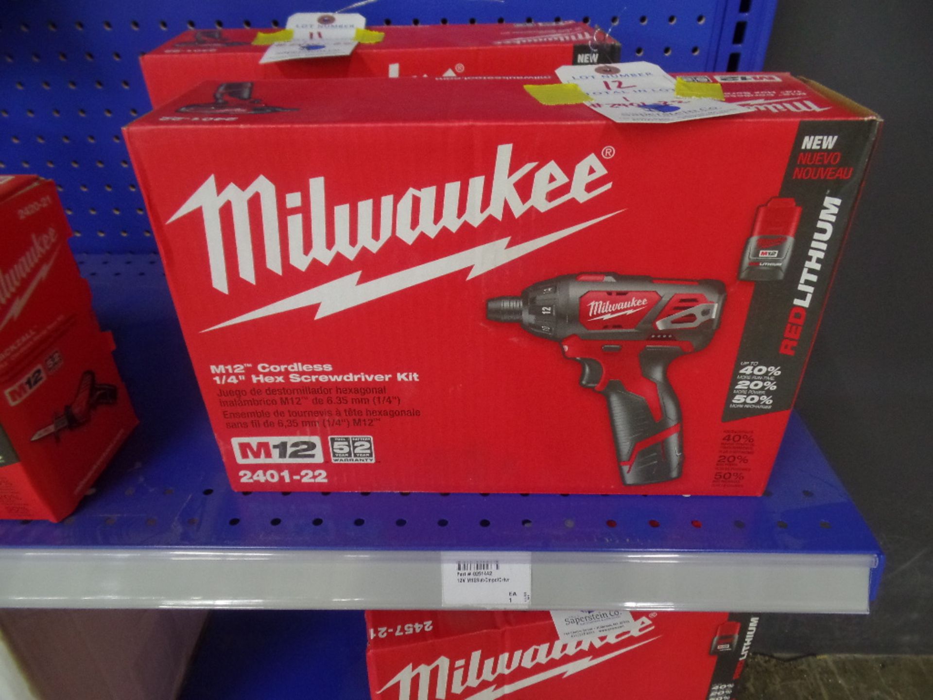 Milwaukee #2401-22 M12 Cordless 1/4" Hex Screwdriver Kit