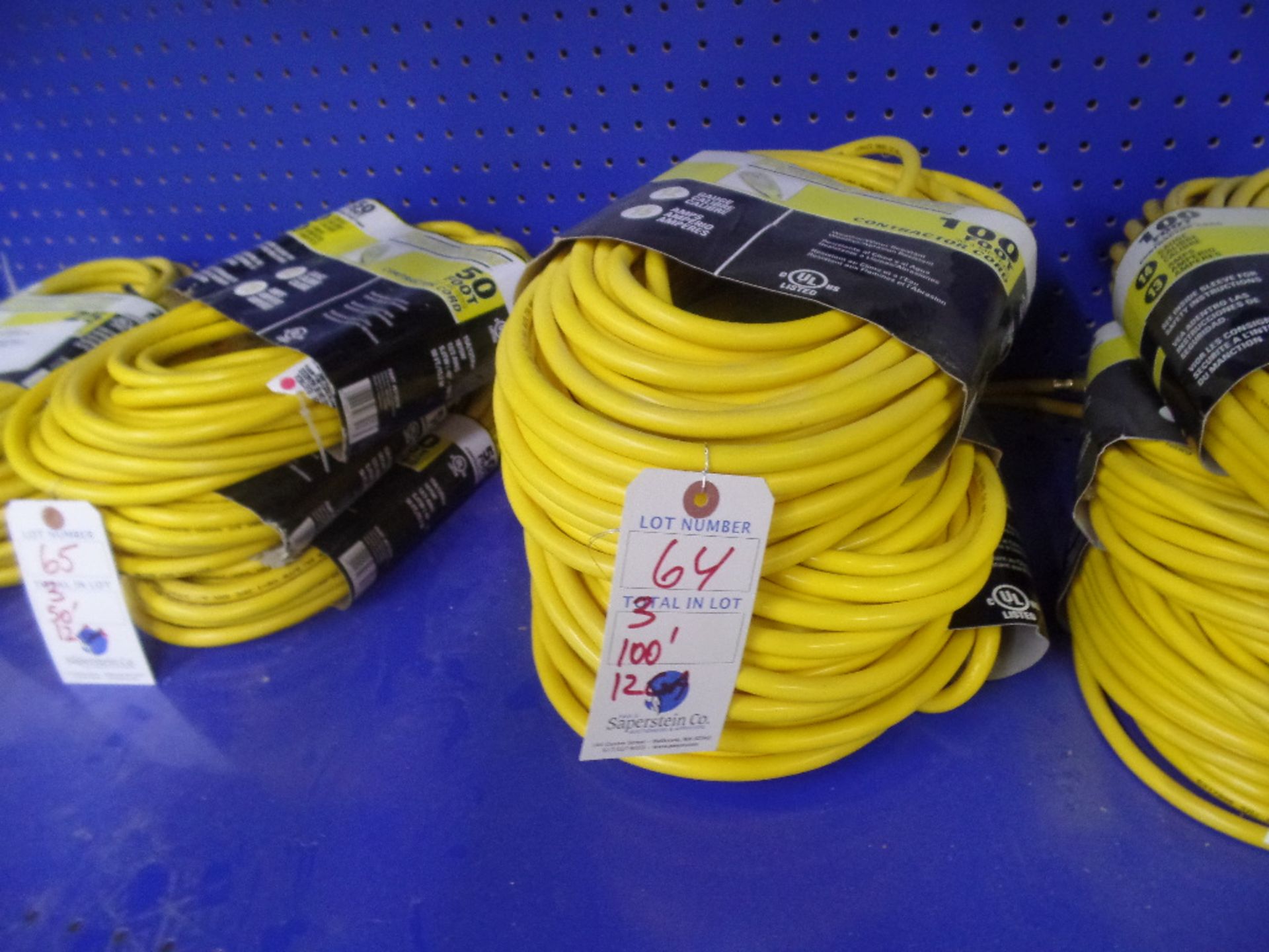 (3) Power Phase 100' 12 Gauge Contractor Extension Cords