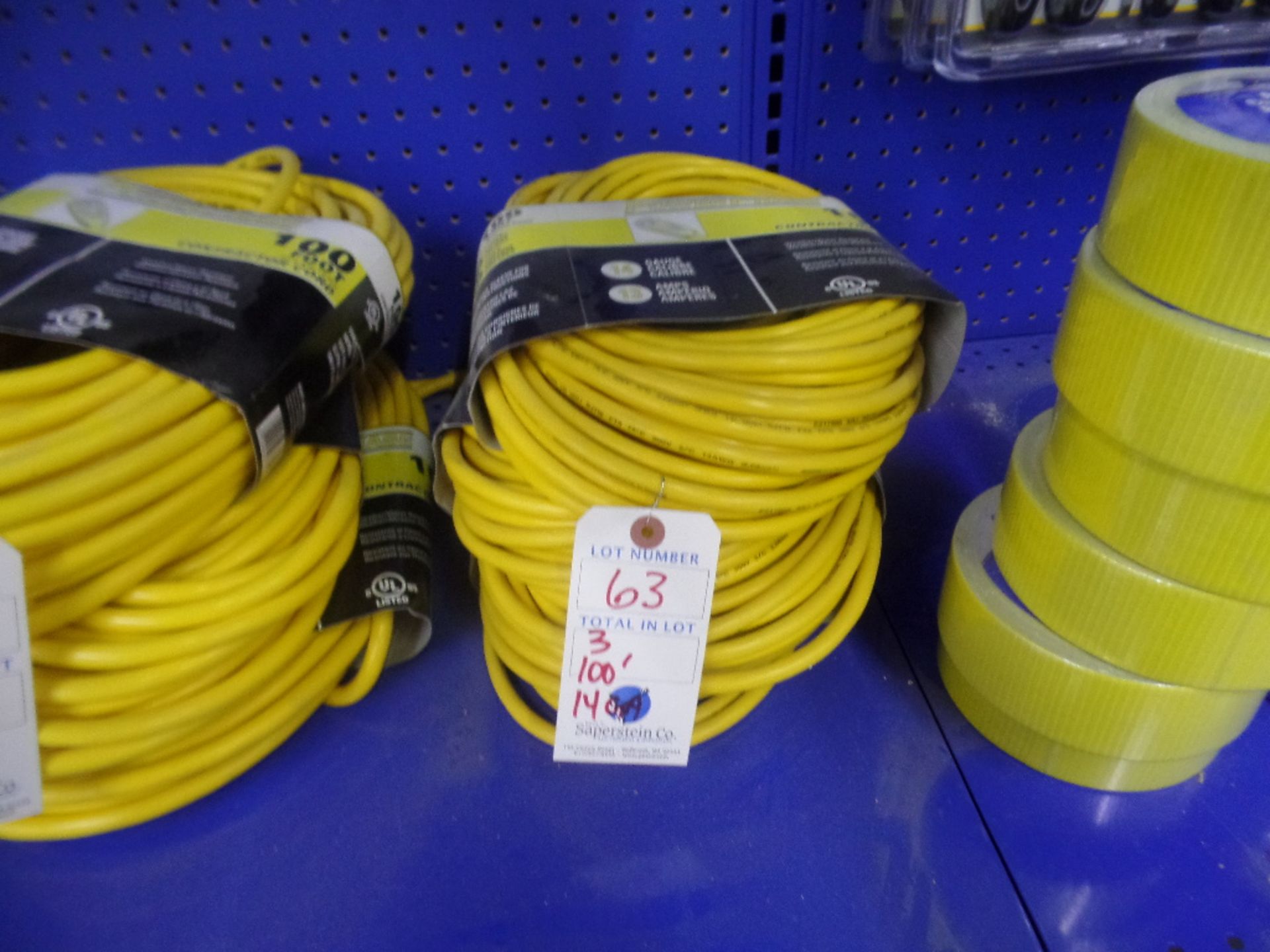 (3) Power Phase 100' 14 Gauge Contractor Extension Cords
