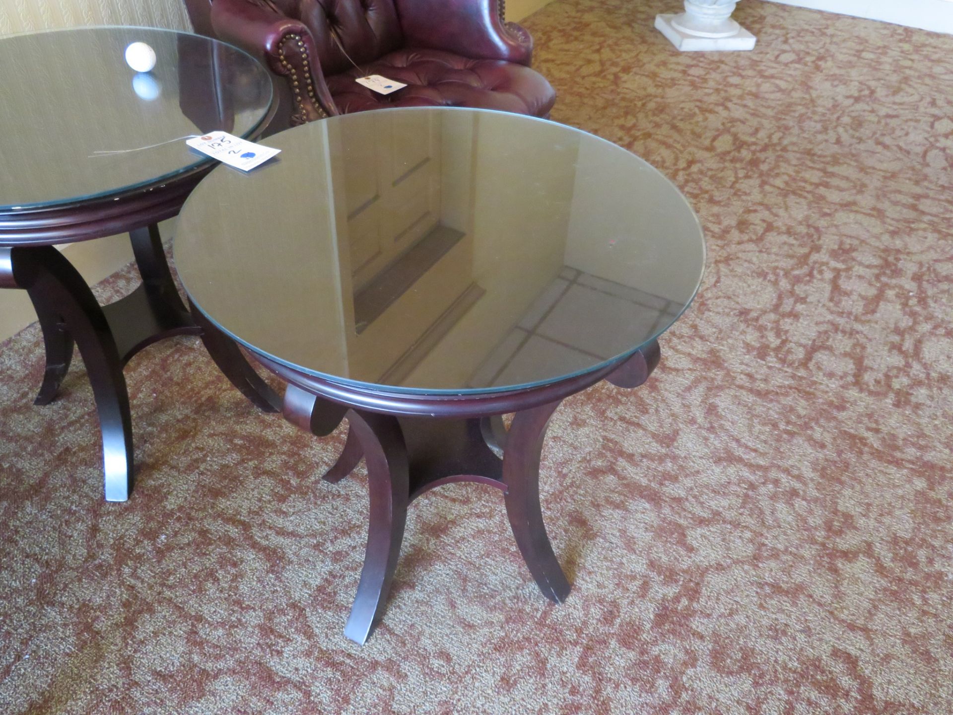 (2) Round Wood Tables 24"