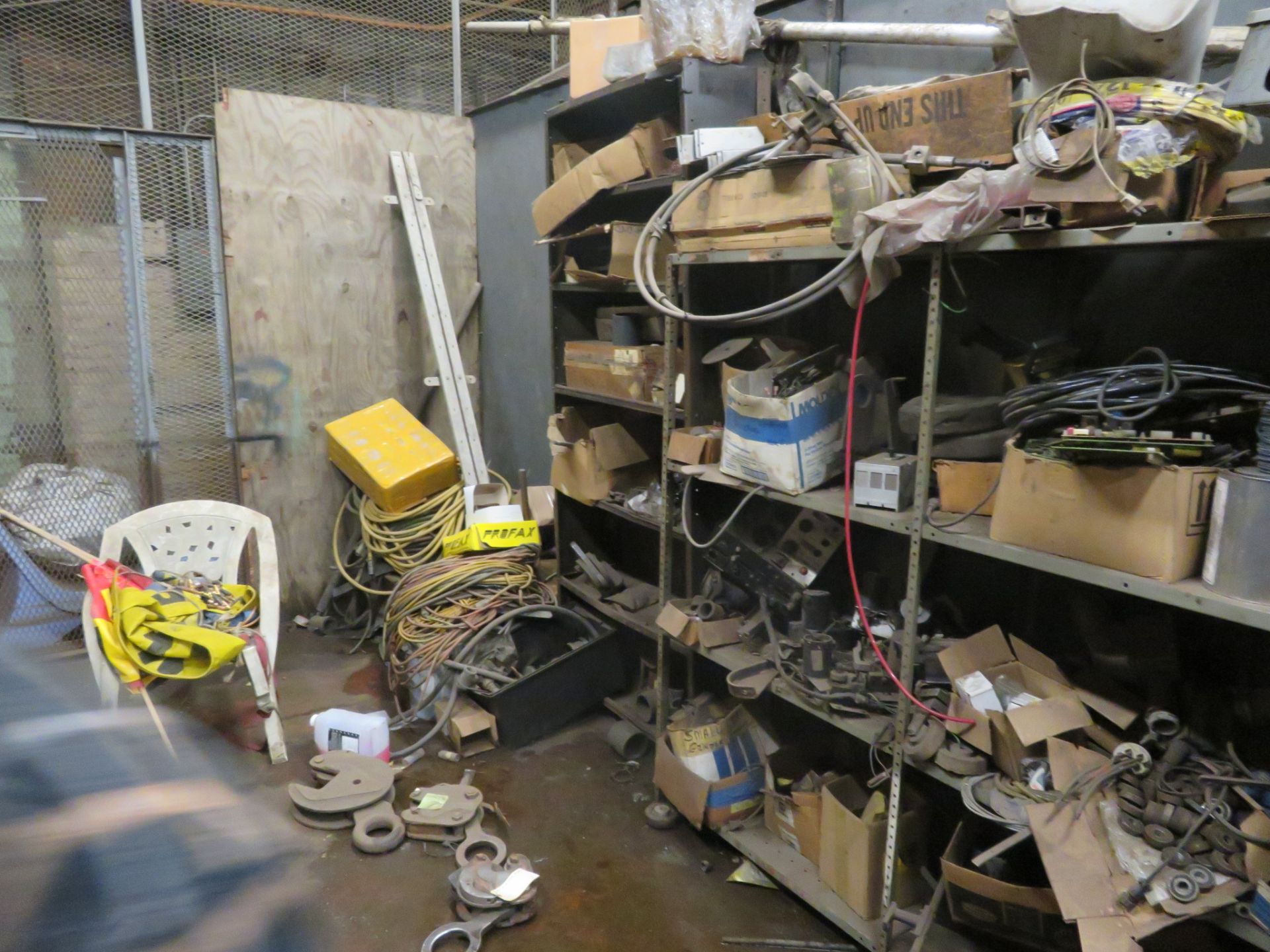 {LOT} Large Qty In Back Cage c/o: Fixtures, Tools, Compressors, Etc. - Image 6 of 14