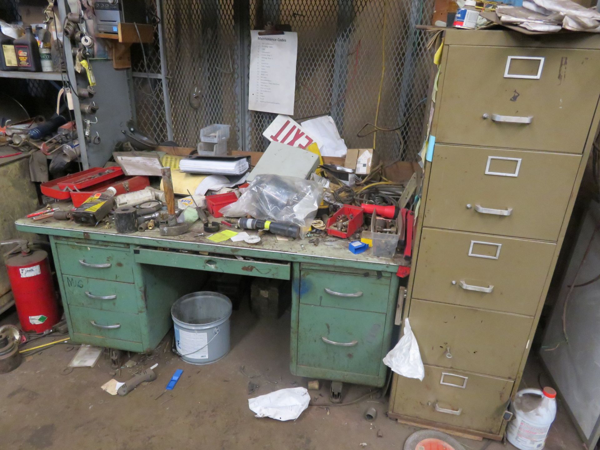 {LOT} Large Qty In Back Cage c/o: Fixtures, Tools, Compressors, Etc. - Image 11 of 14