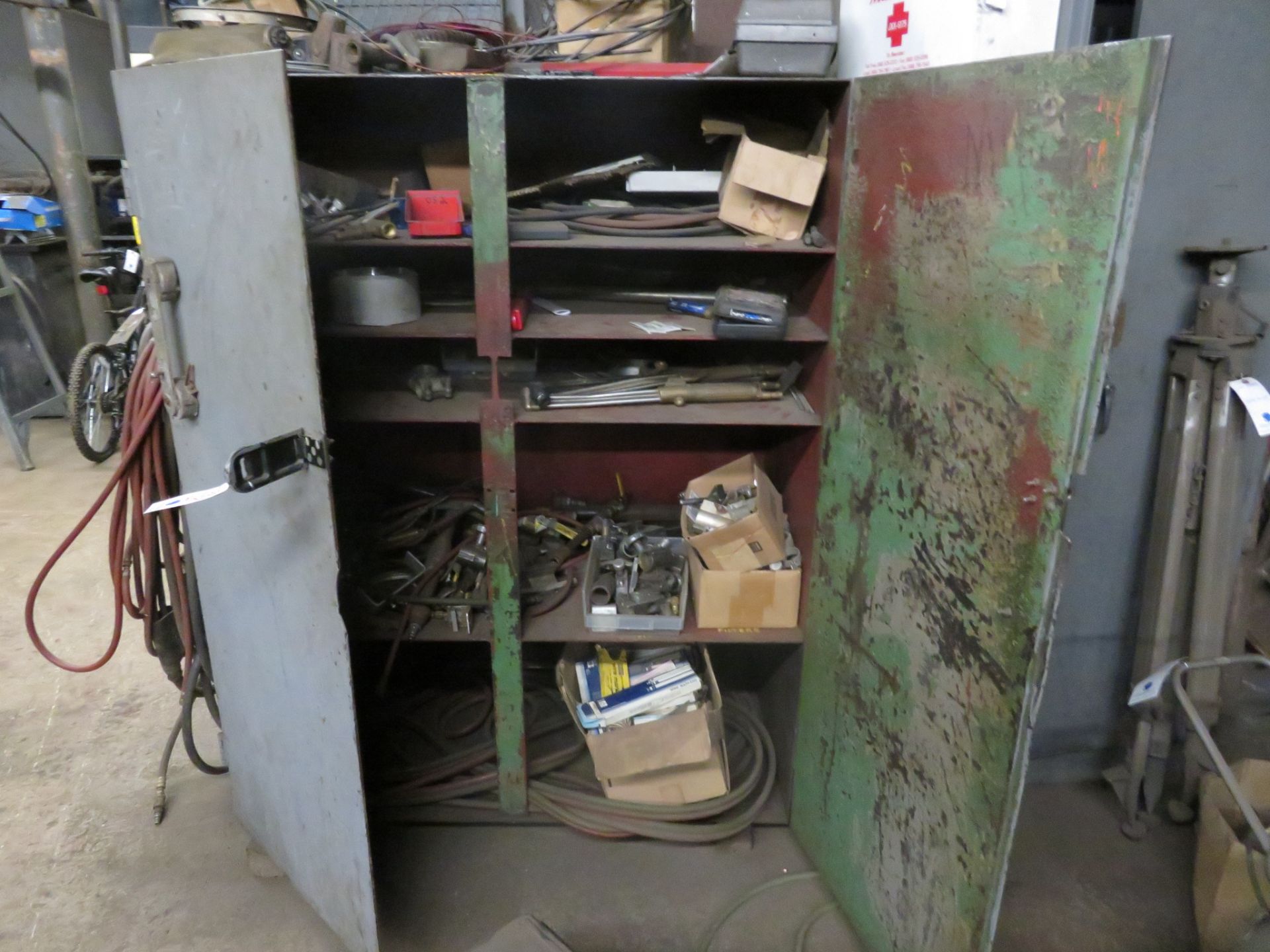 {LOT} Large Qty In Back Cage c/o: Fixtures, Tools, Compressors, Etc. - Image 13 of 14