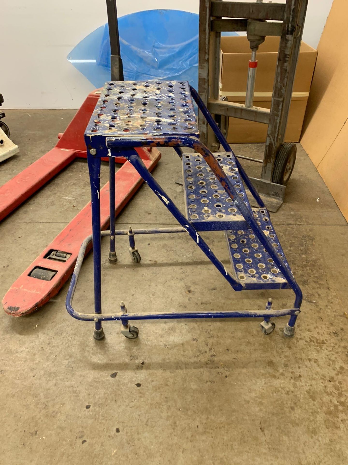 Hand truck and blue rolling step ladder - Image 2 of 2