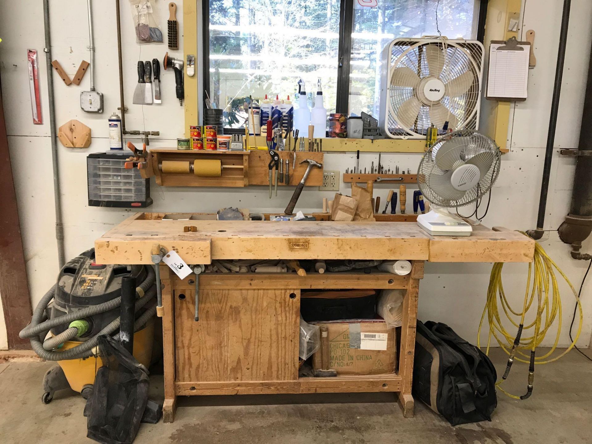 Work bench and assorted tools